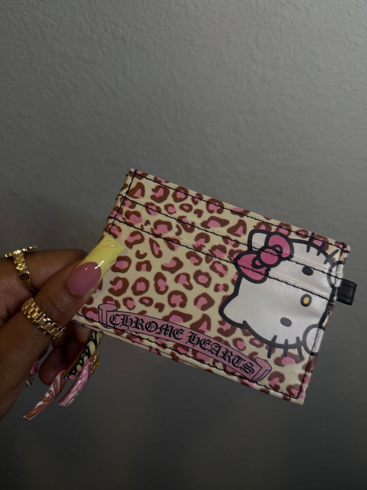 HK Pink Leopard Custom Card Holder (READY TO SHIP)