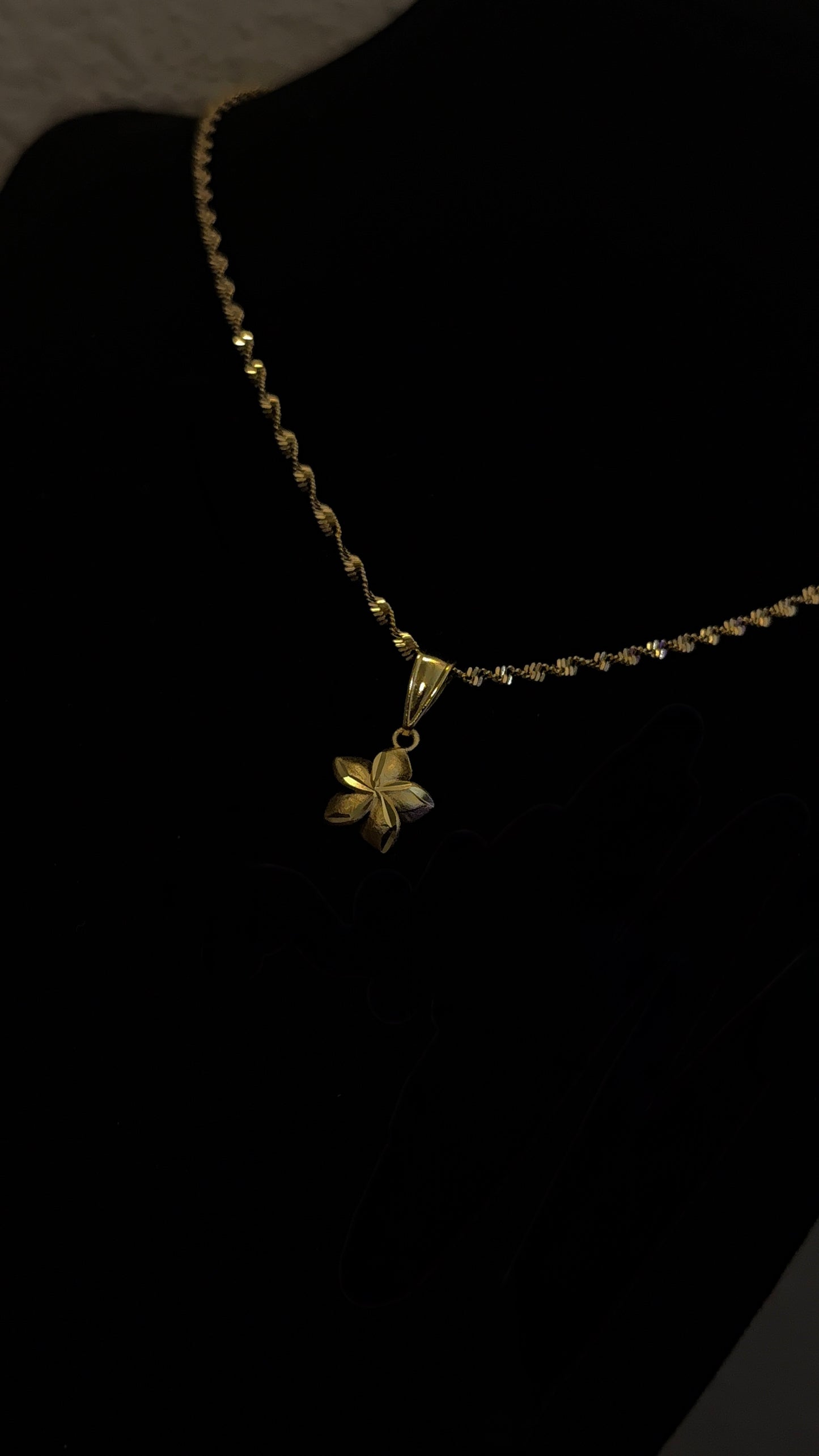 Diamond Cut Flower Necklace