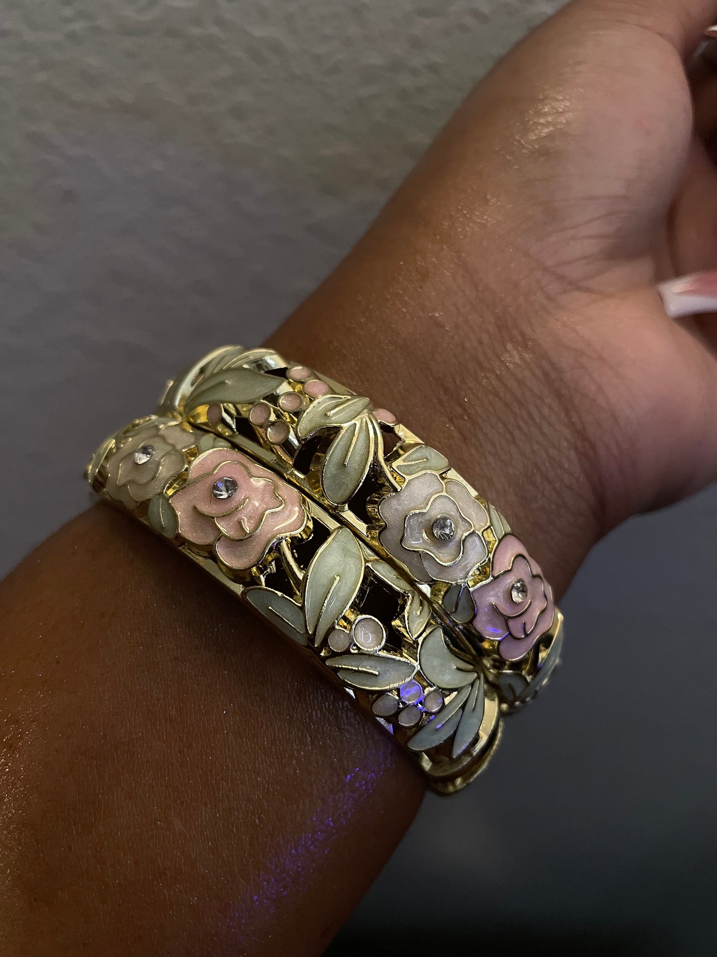 Soft Blush Floral Bangles