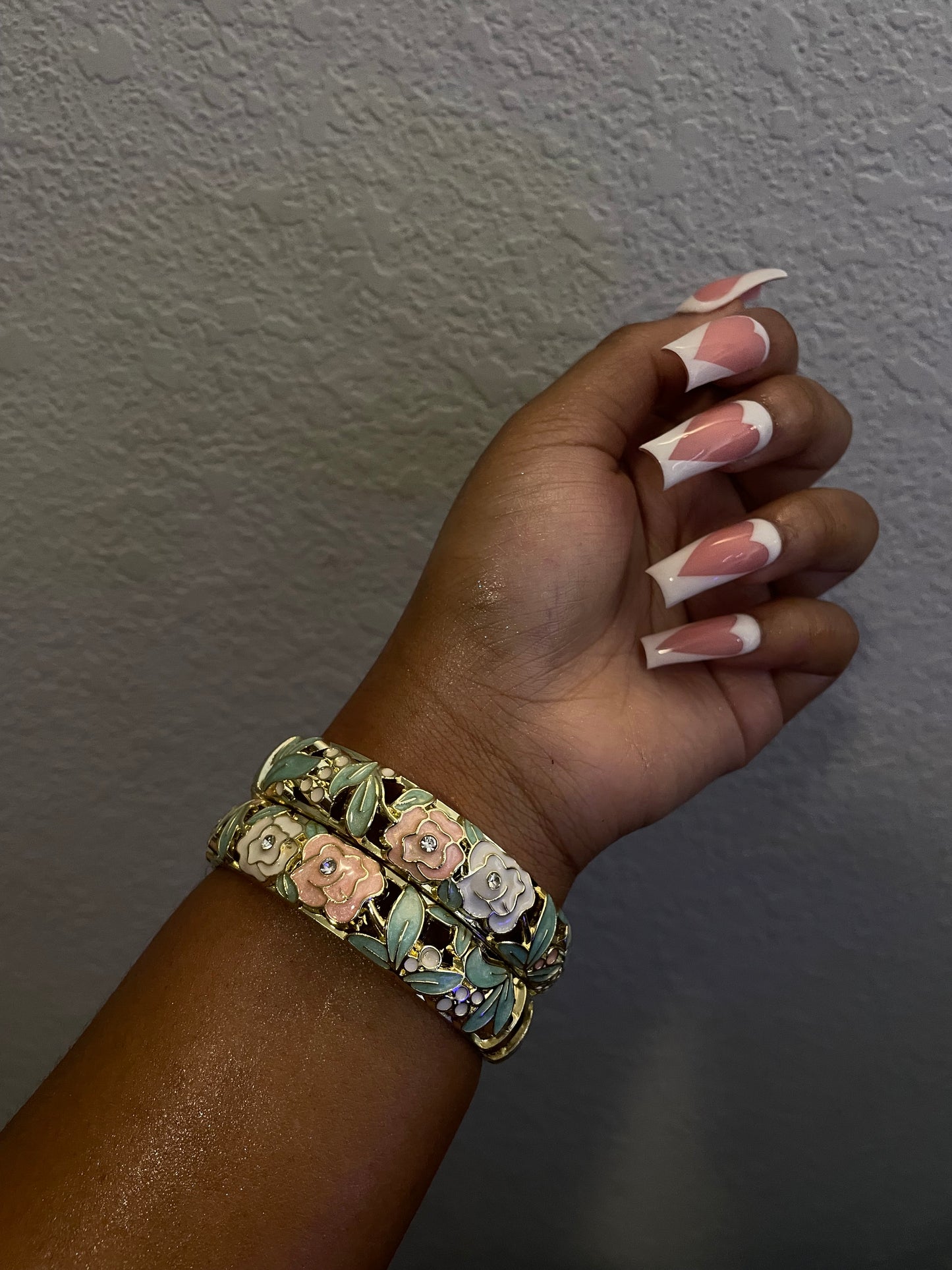Blush Mint Floral Bangles