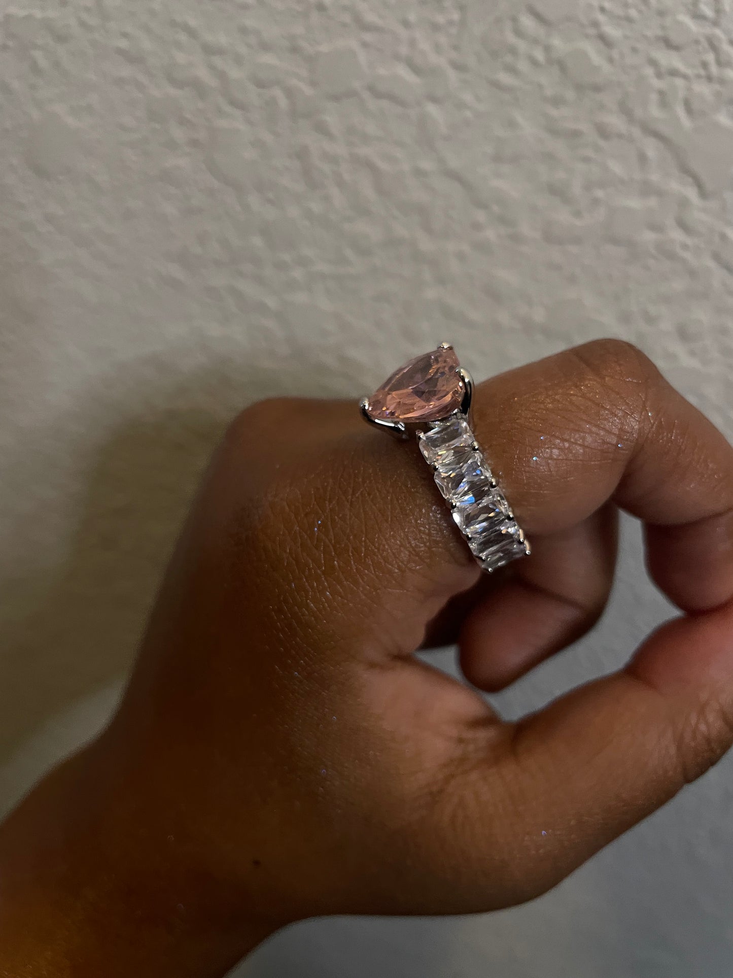 Pink Heart Diamond Ring