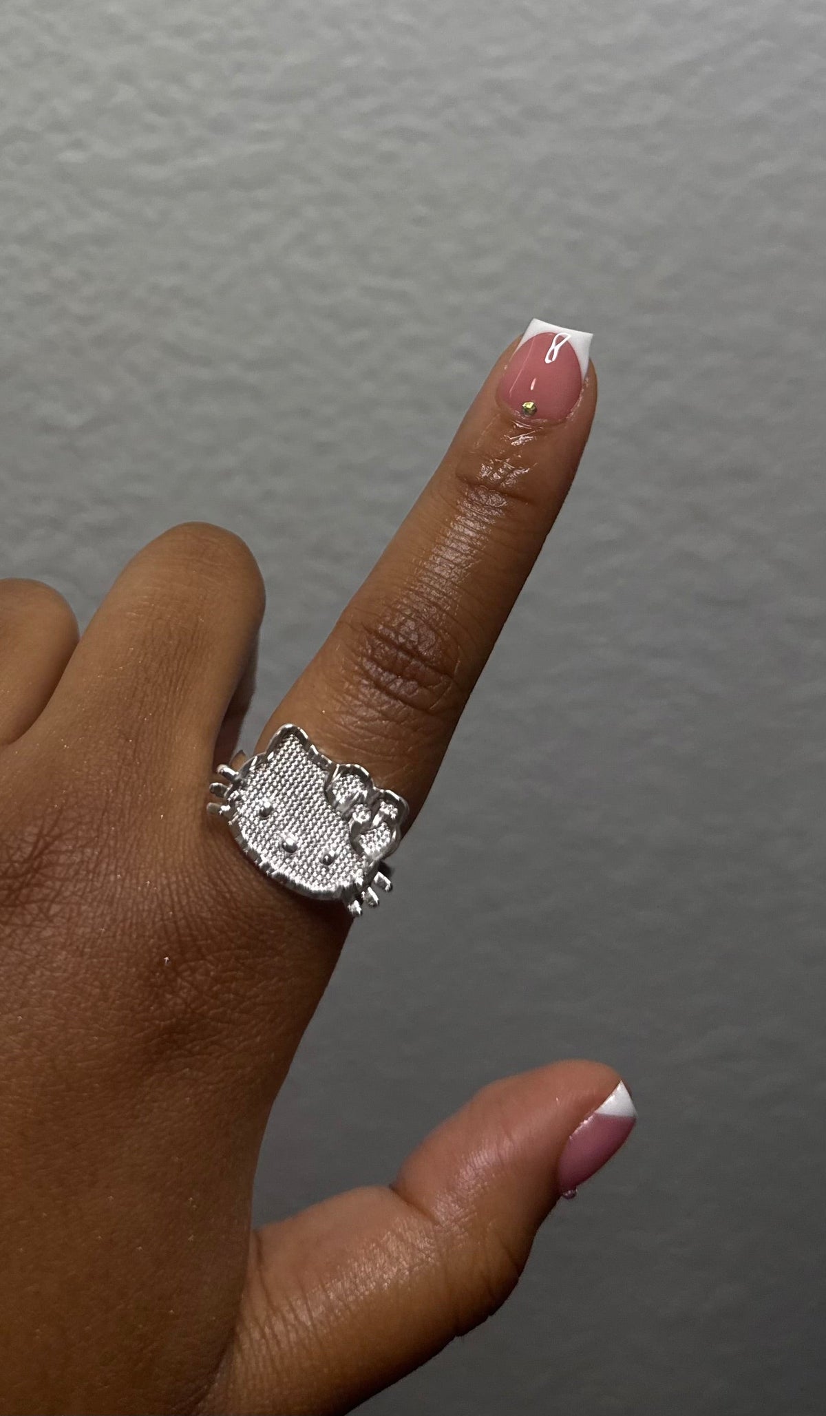 Silver HK Face Ring