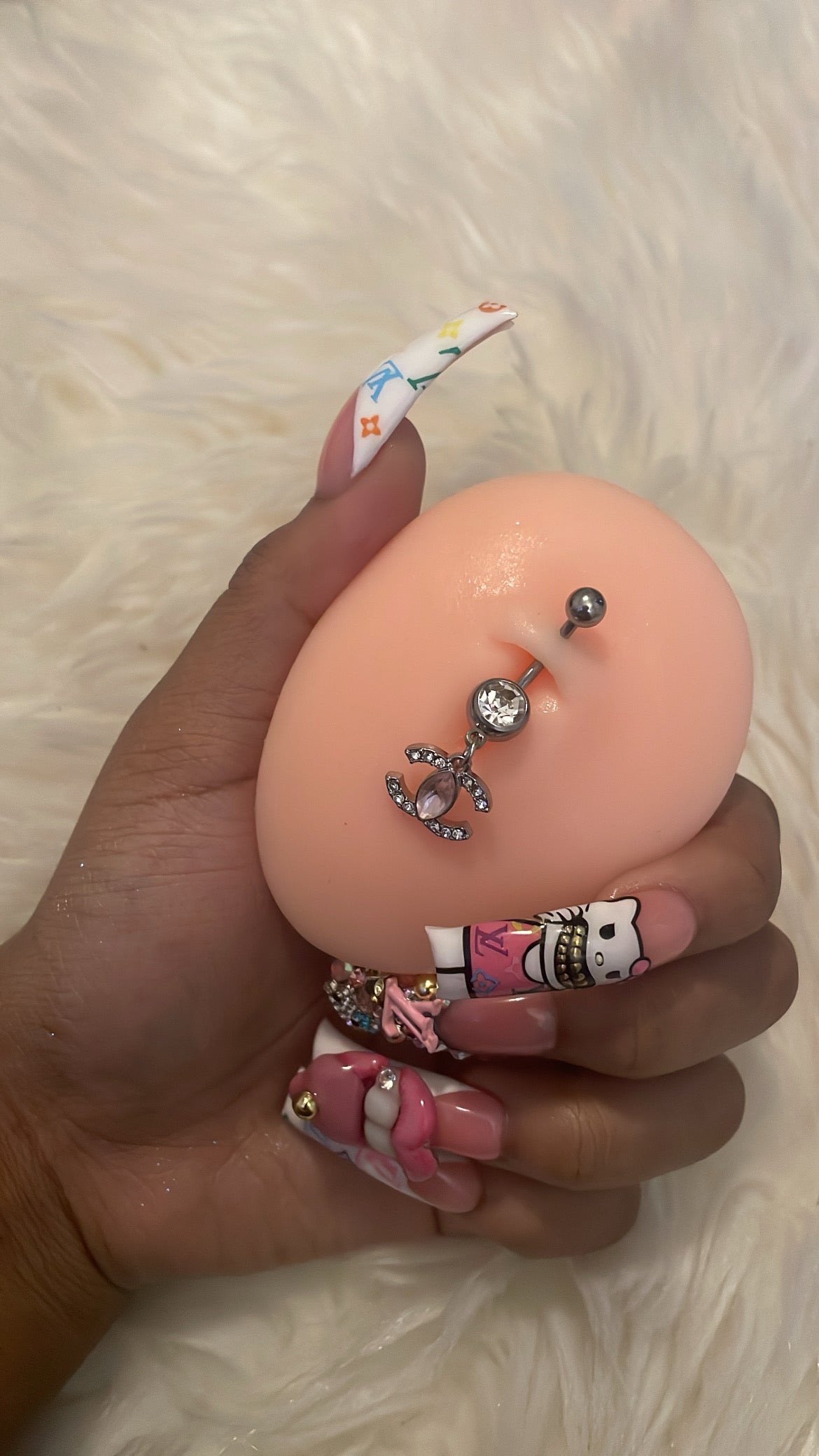 Pink Diamond CC Belly Ring