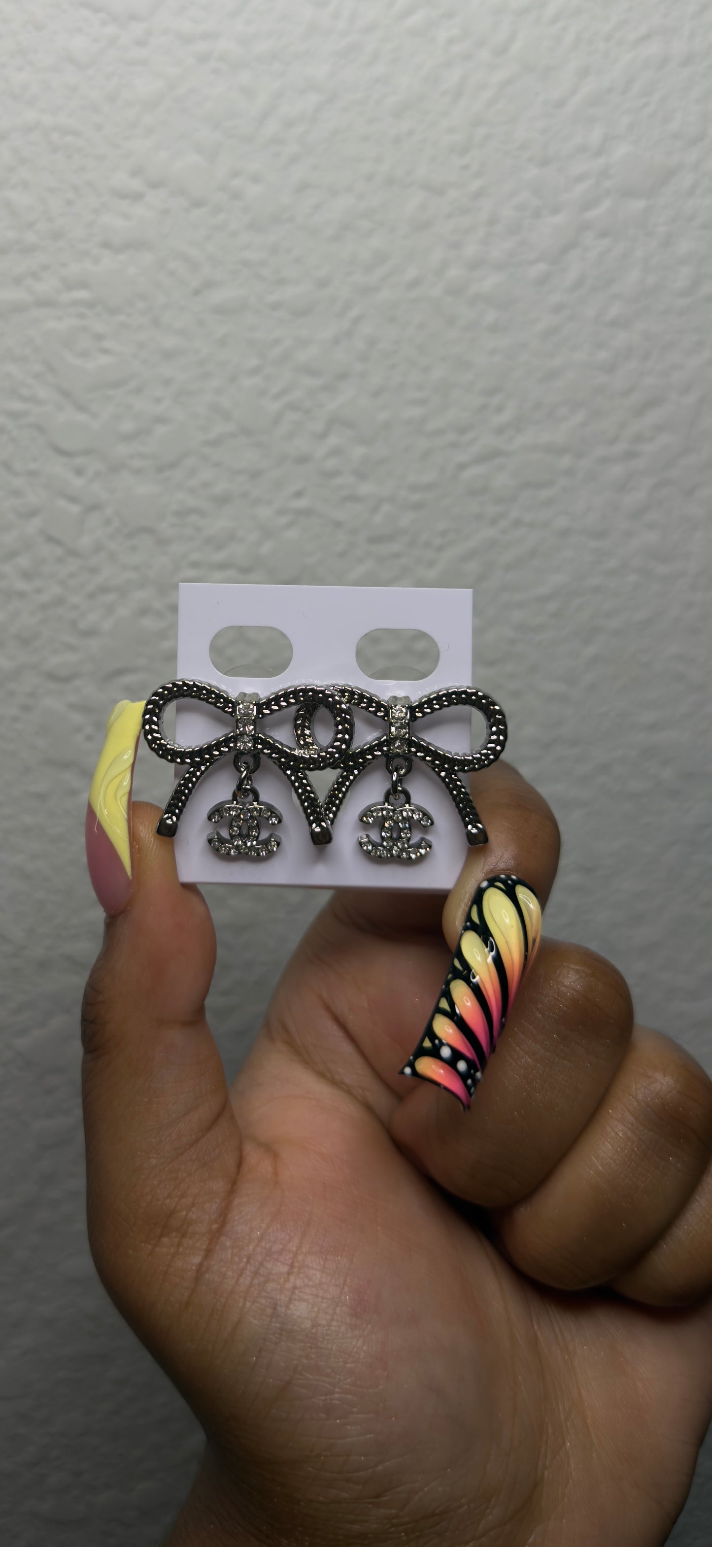 Bow CC Drop Earrings