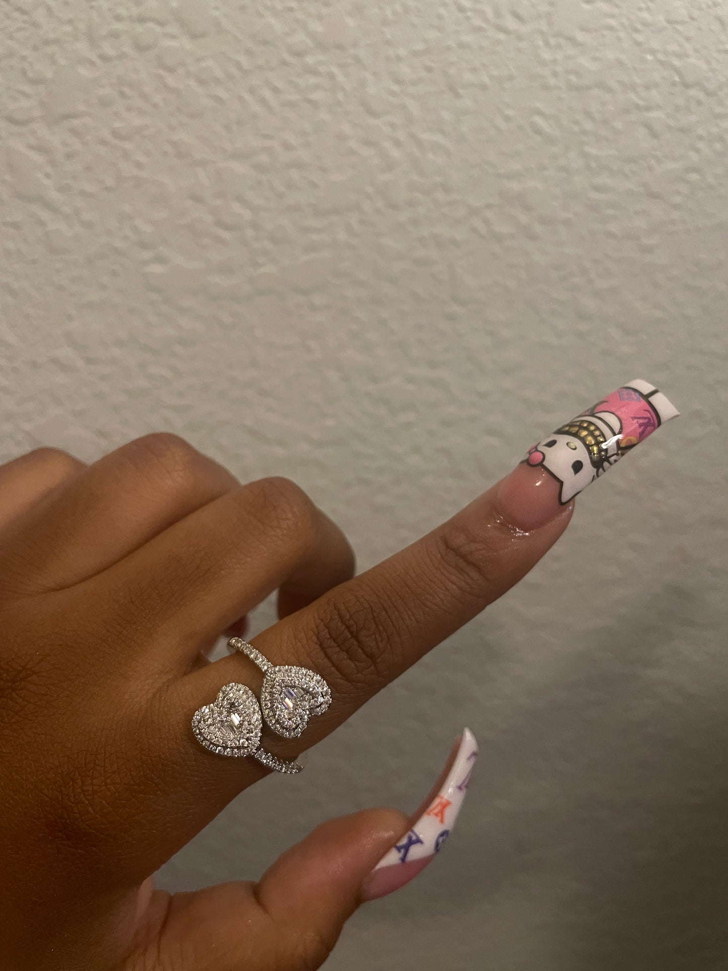 Bling Double Heart Ring