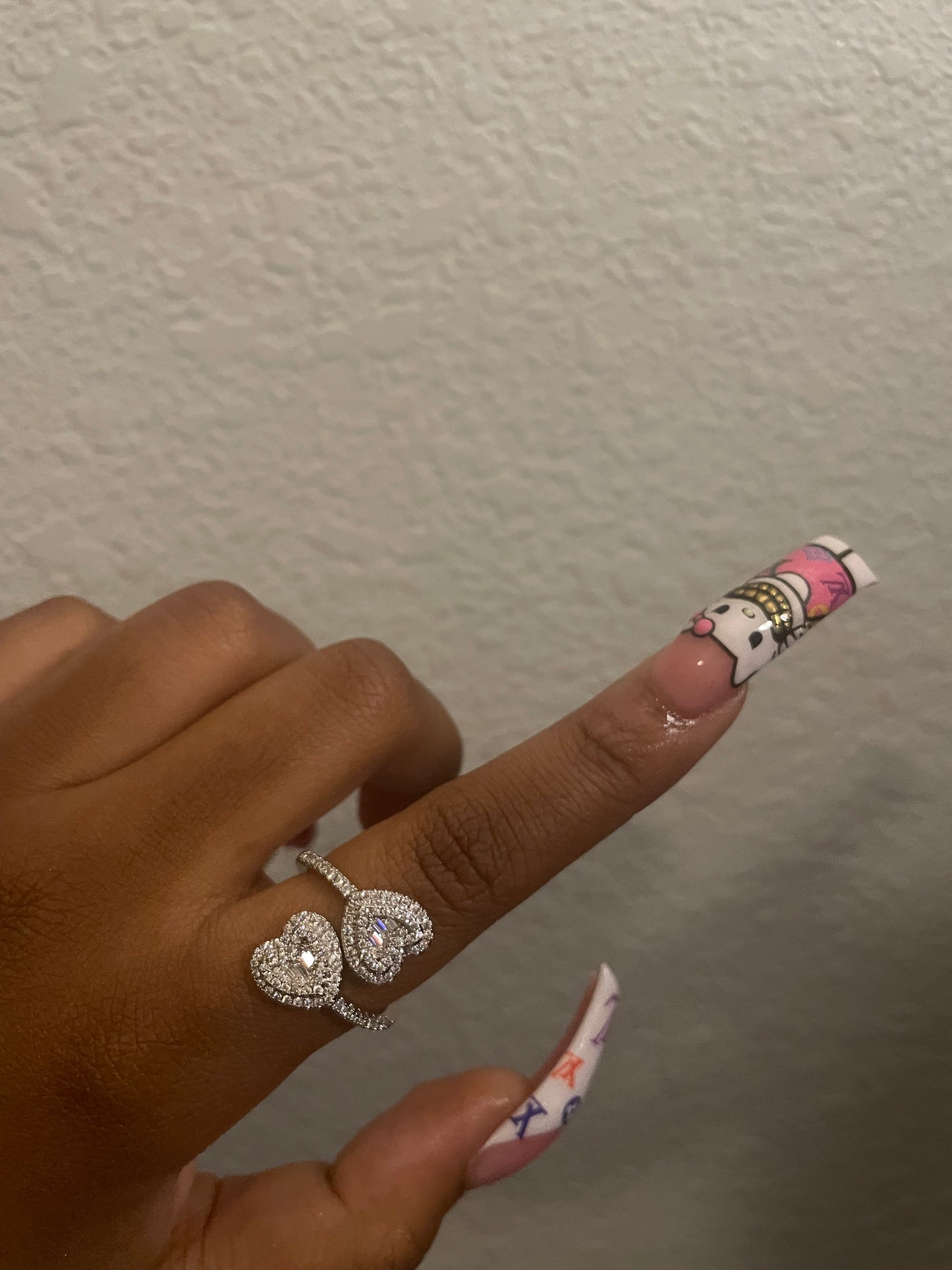 Bling Double Heart Ring