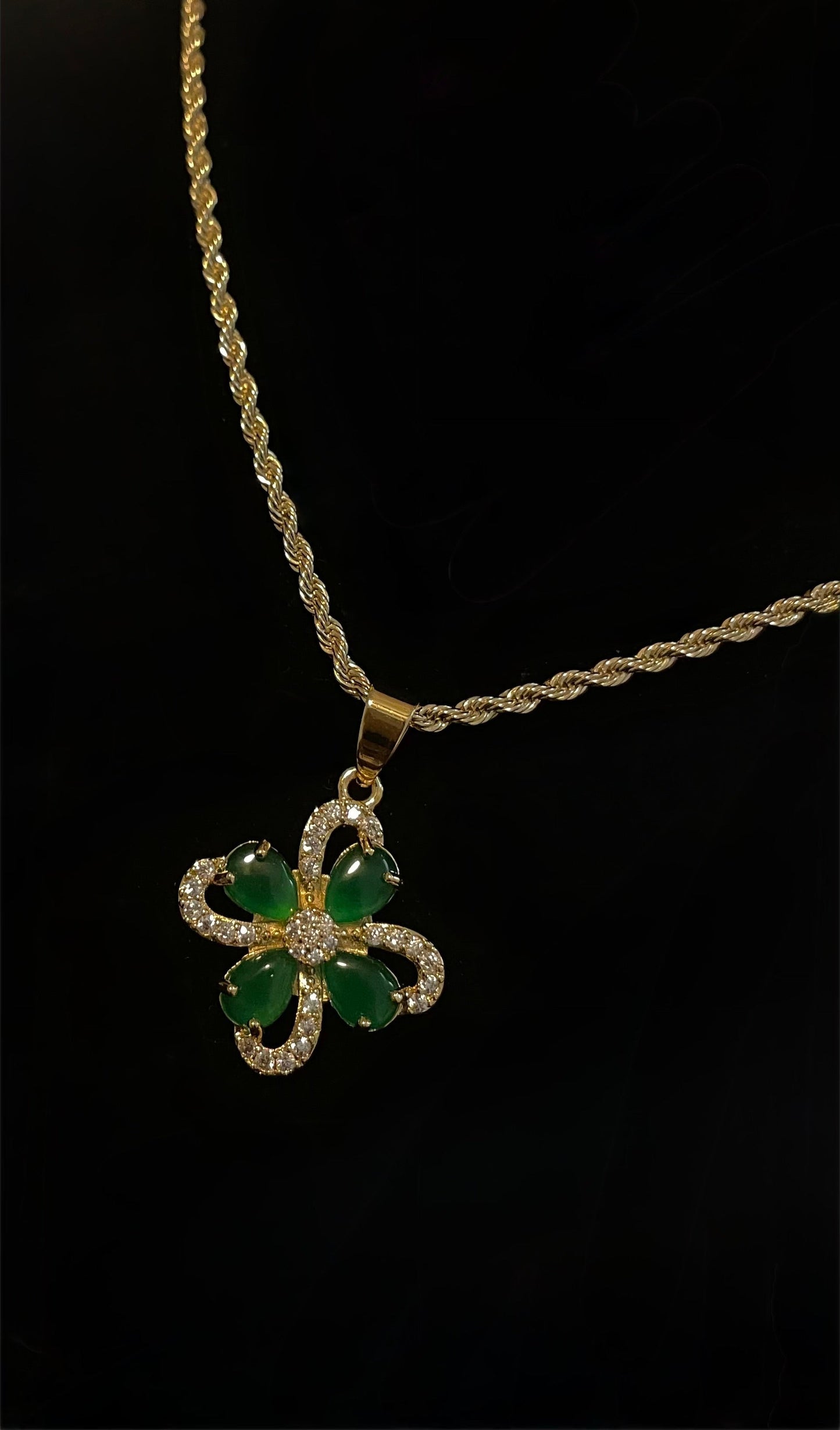 Jade Lucky Clover Necklace