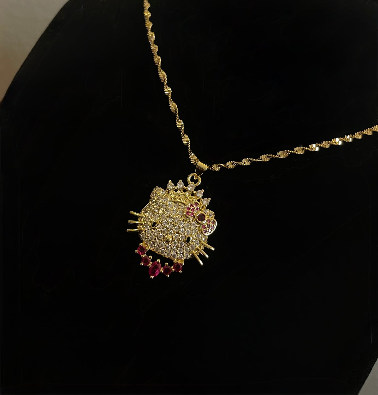 Small Bling Kitty Necklace