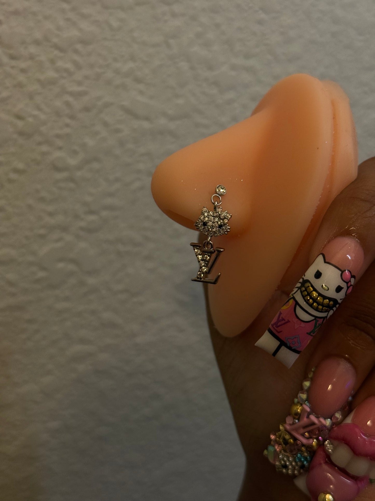 HK Dangly Designer Nose Ring (LV Charm)