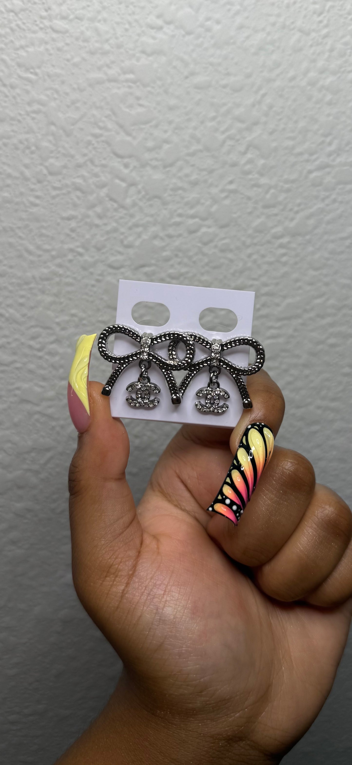 Bow CC Drop Earrings