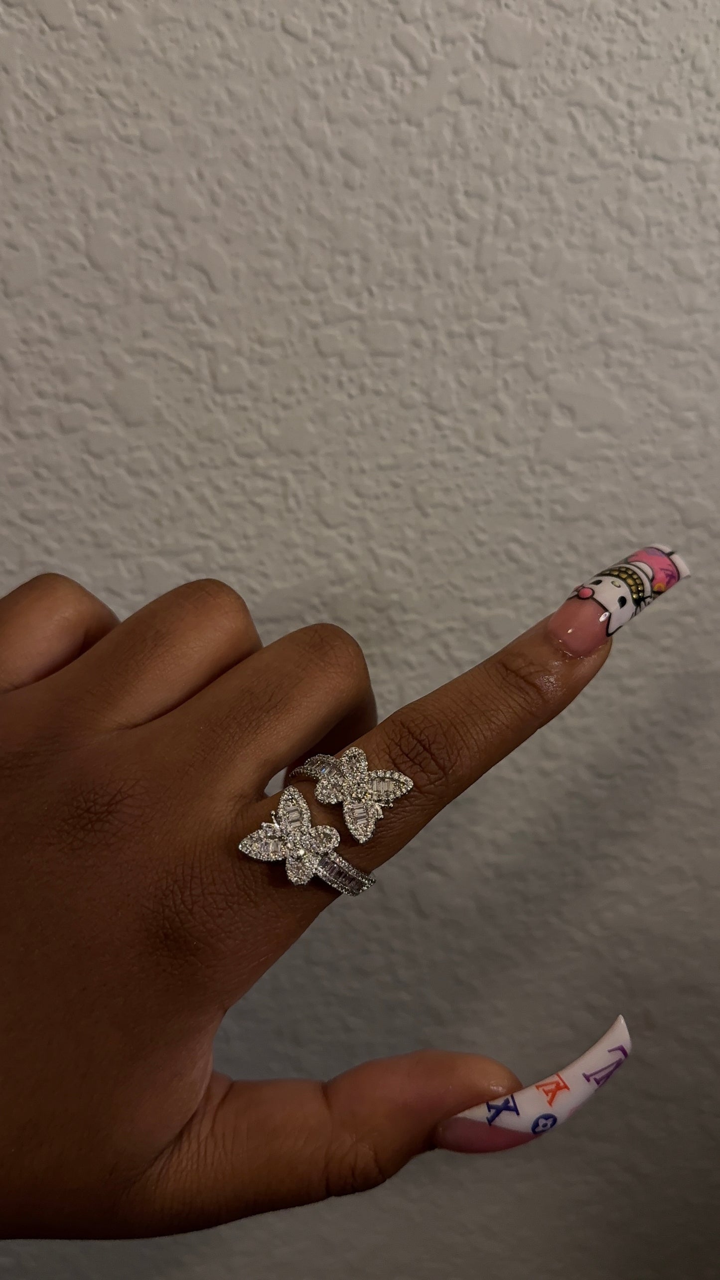 Bling Double Butterfly Ring