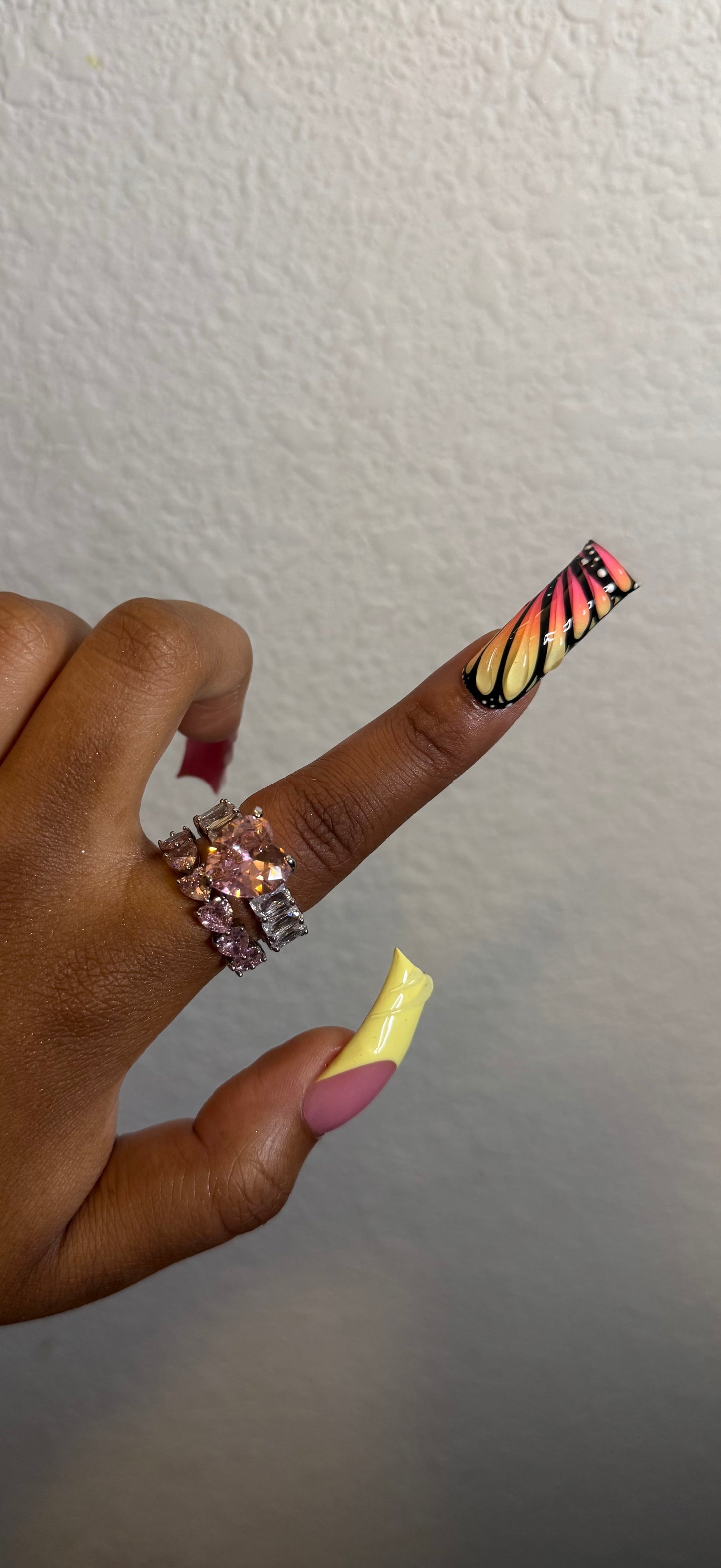 Pink Heart Diamond Ring