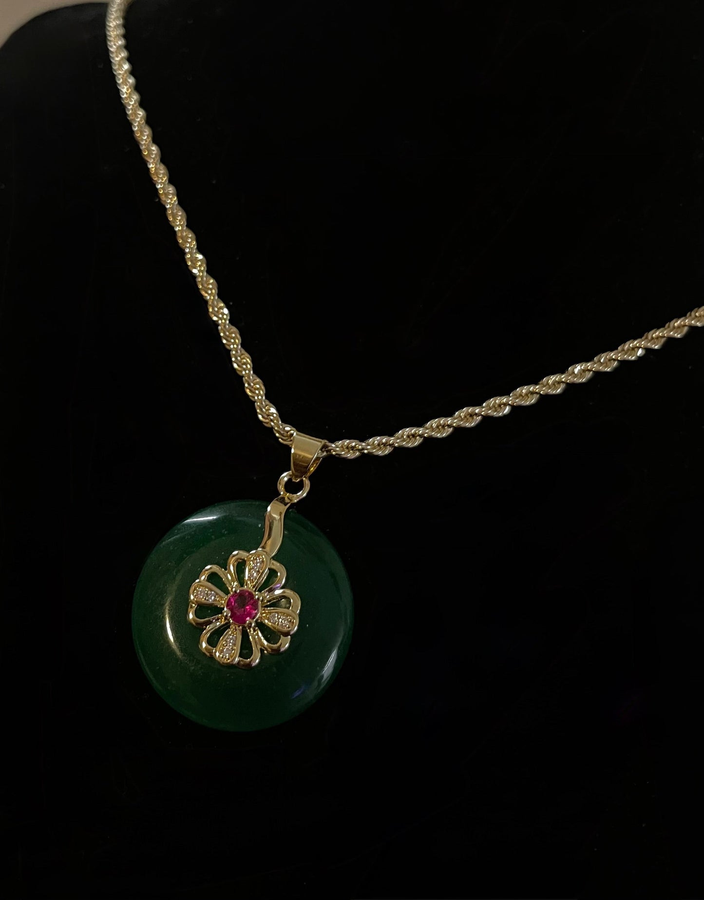 Jade Lucky Wheel Of Fortunate Necklace