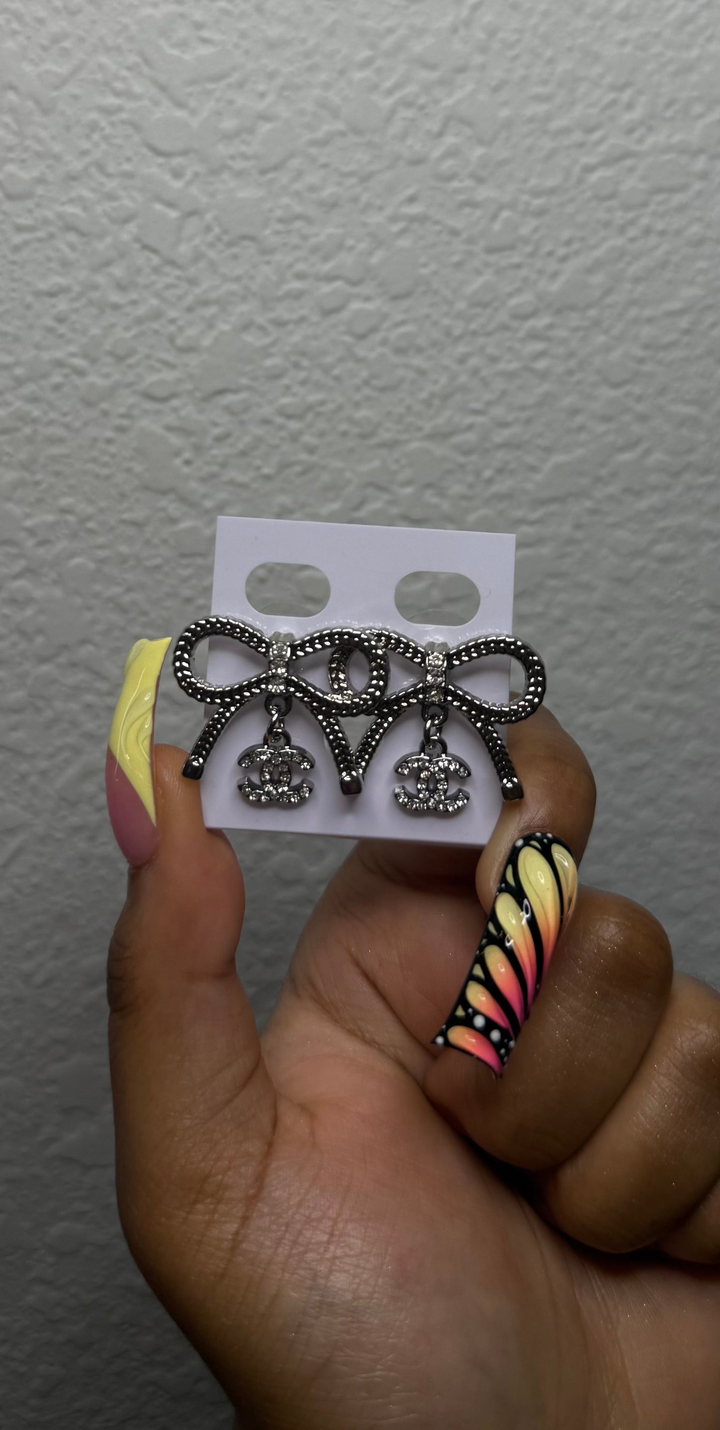 Bow CC Drop Earrings