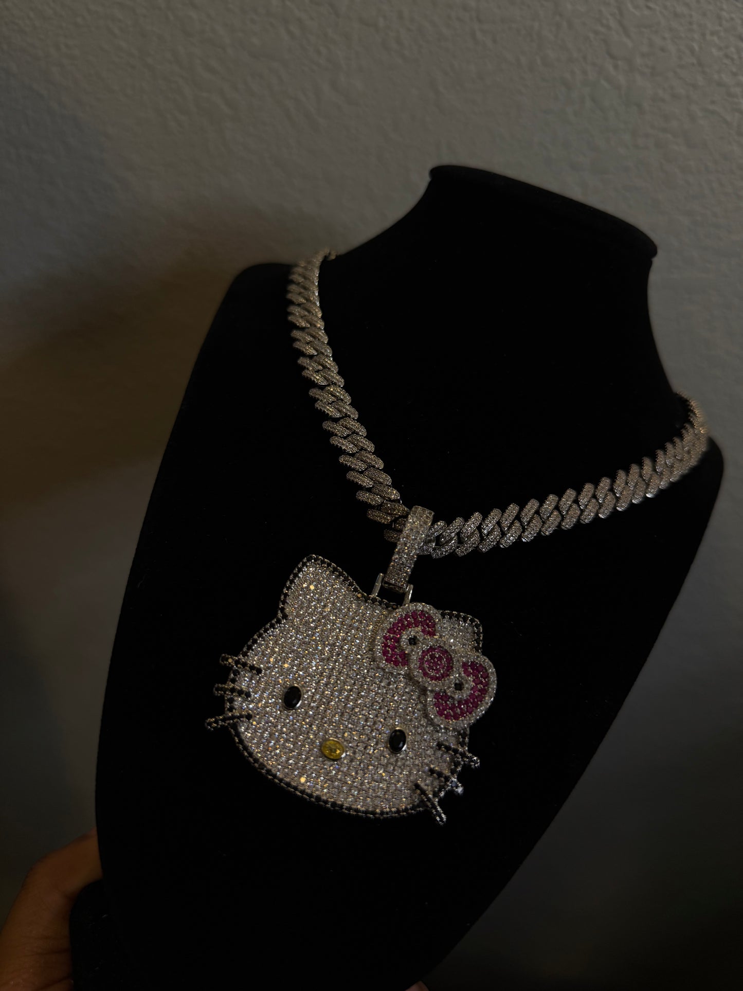 HK Big Bling Face Necklace