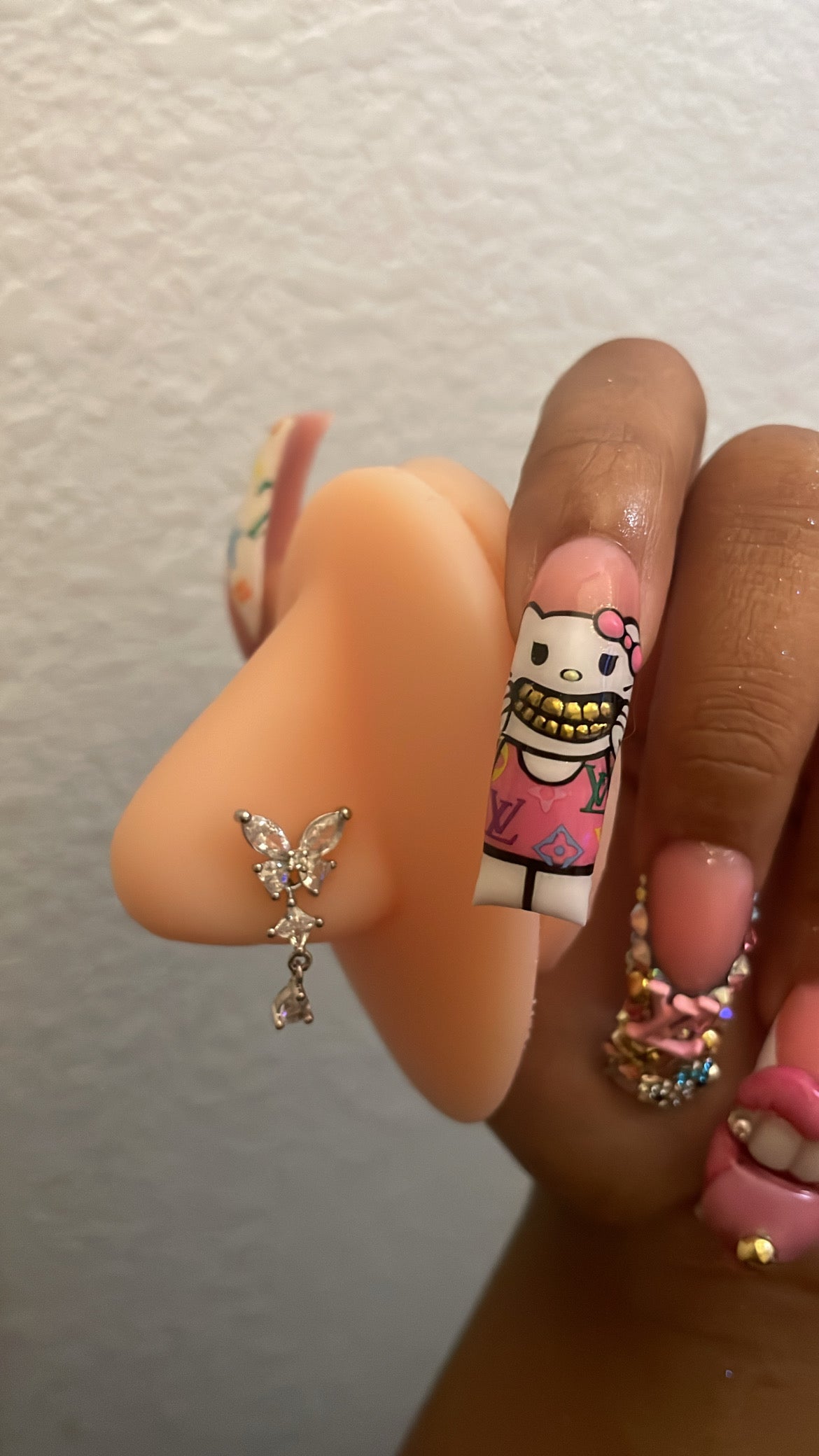 Dangly Butterfly Nose Ring