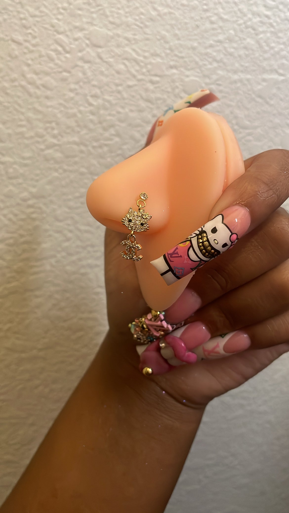 HK Dangly Designer Nose Ring (CC Charm)