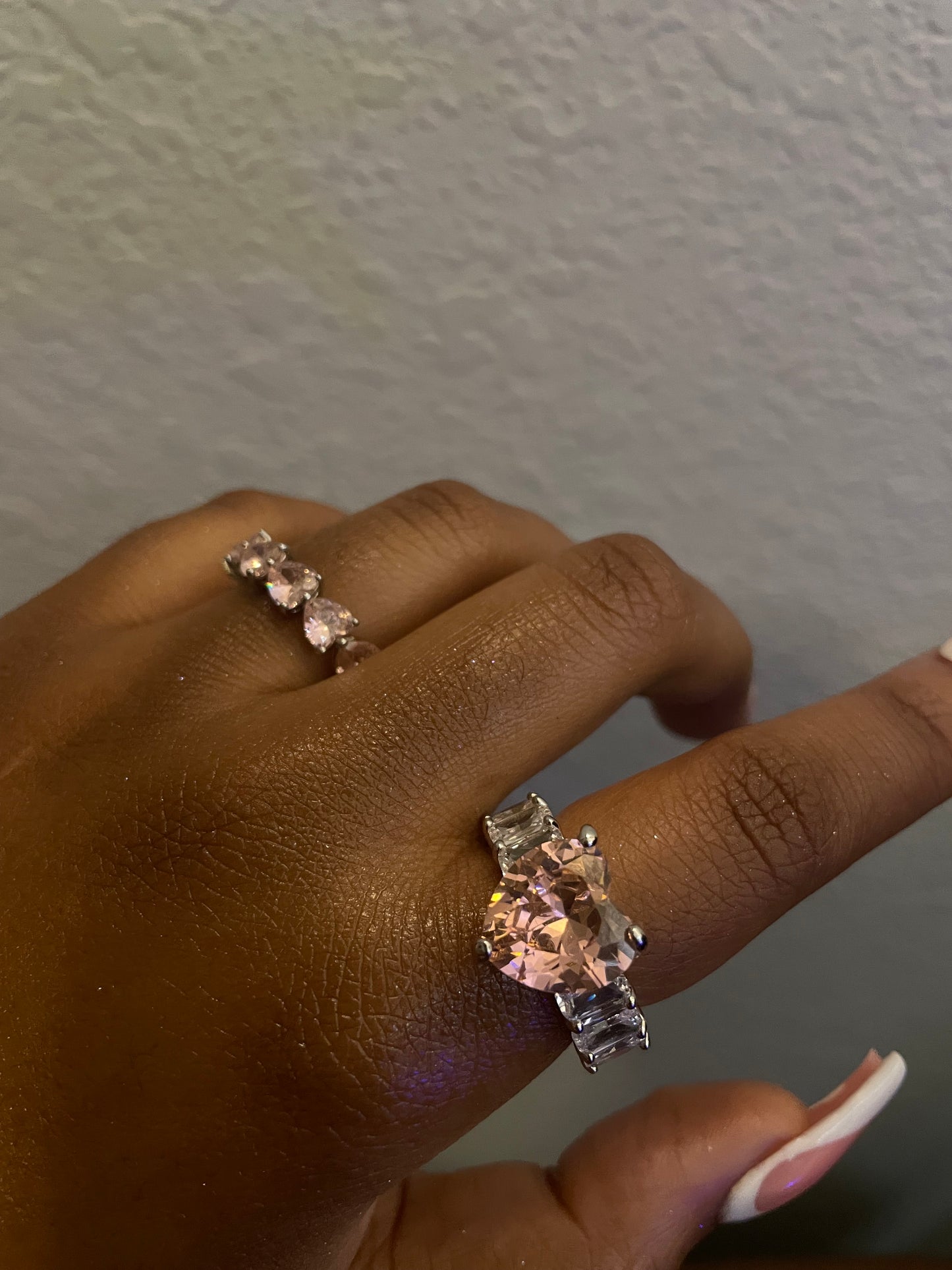 Pink Heart Diamond Ring