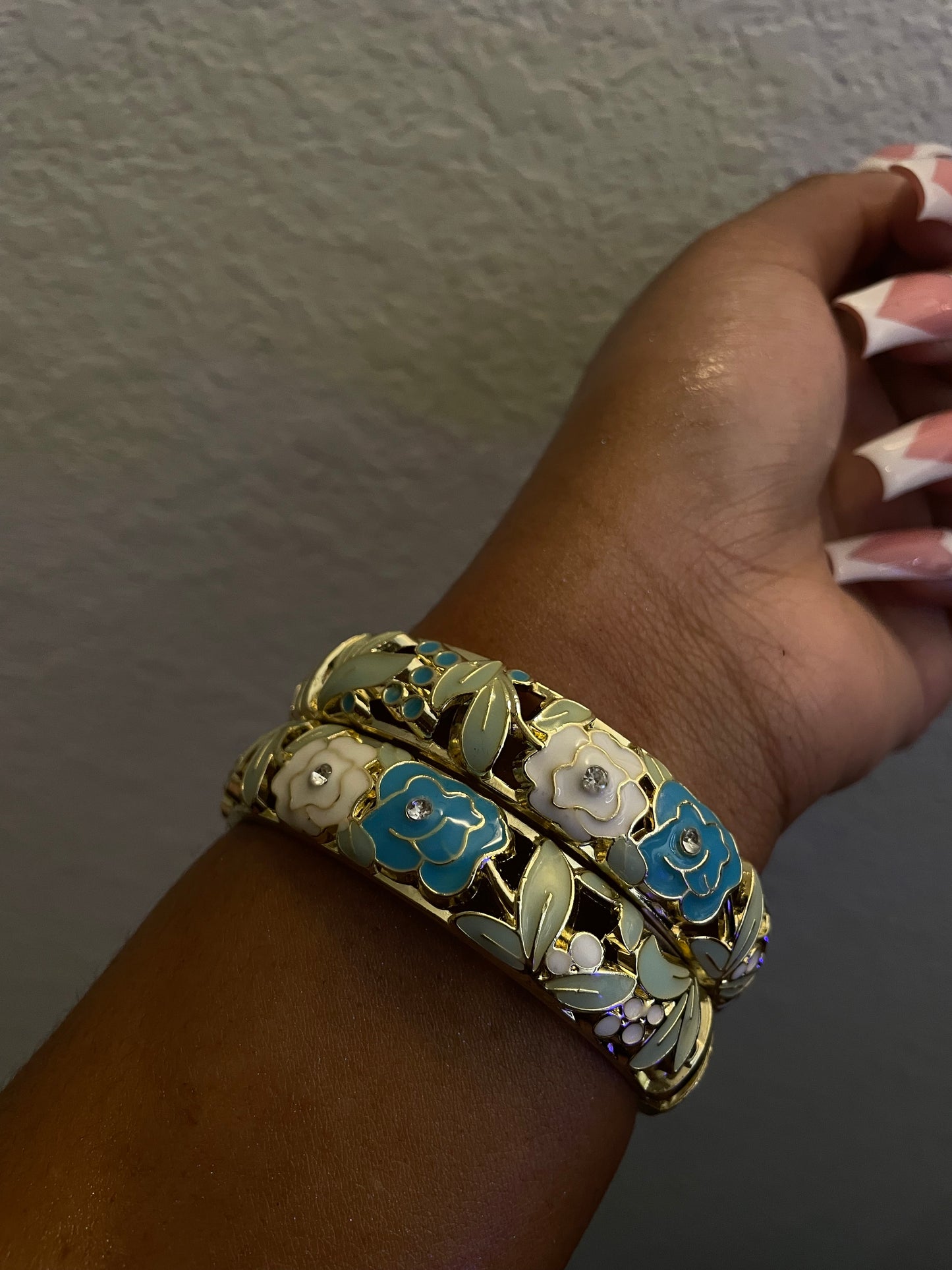 Blue Pastel Floral Bangles