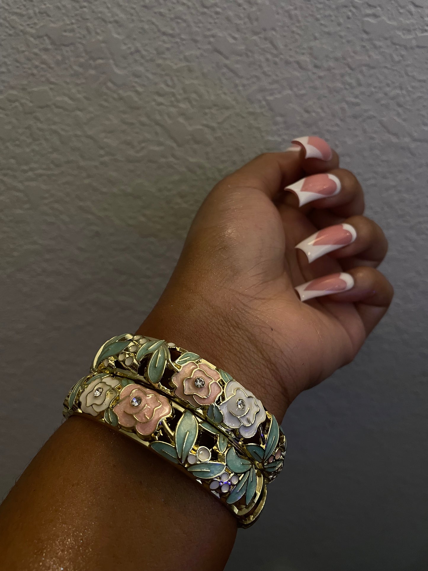 Blush Mint Floral Bangles