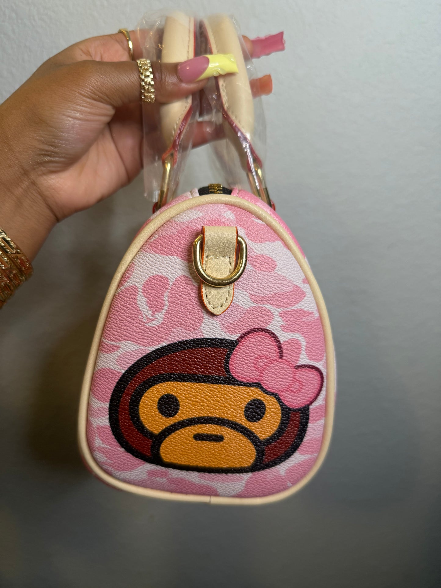 Pink Monkey Custom Purse (READY TO SHIP)