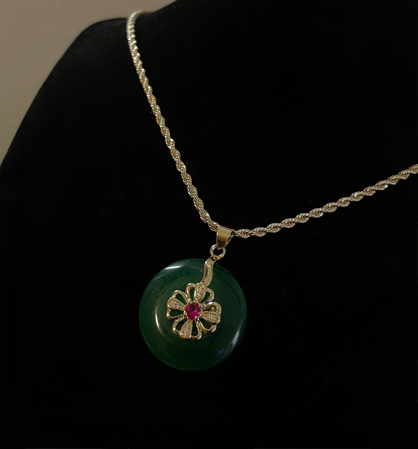 Jade Lucky Wheel Of Fortunate Necklace