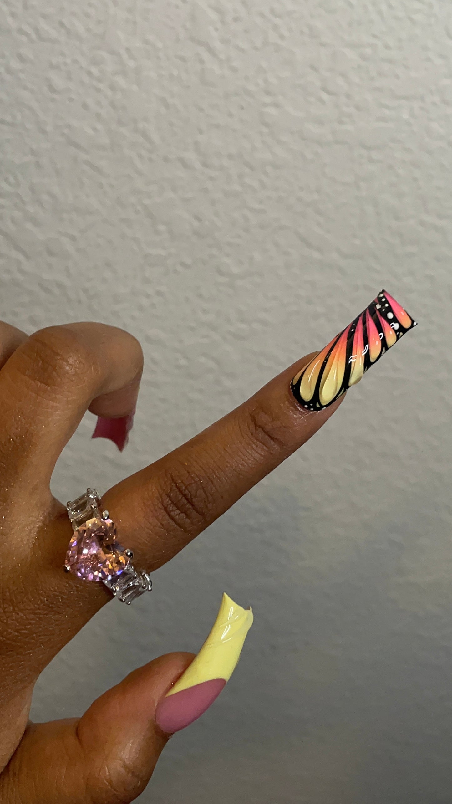 Pink Heart Diamond Ring