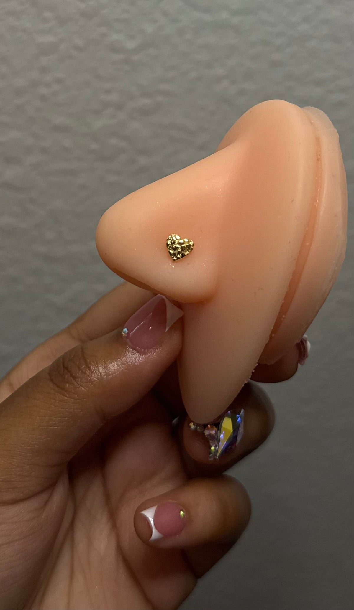 Nugget Heart Nose Ring