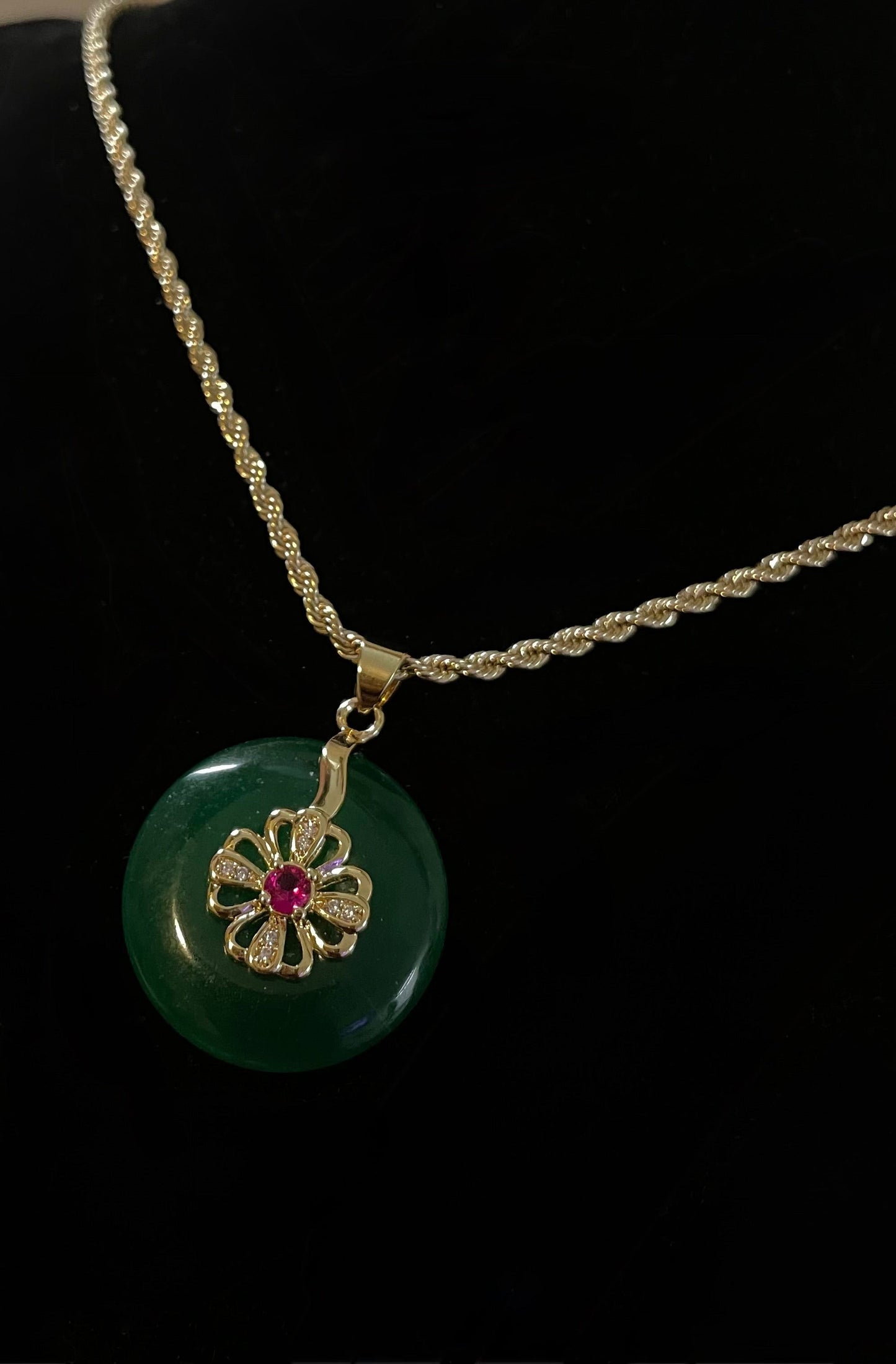 Jade Lucky Wheel Of Fortunate Necklace