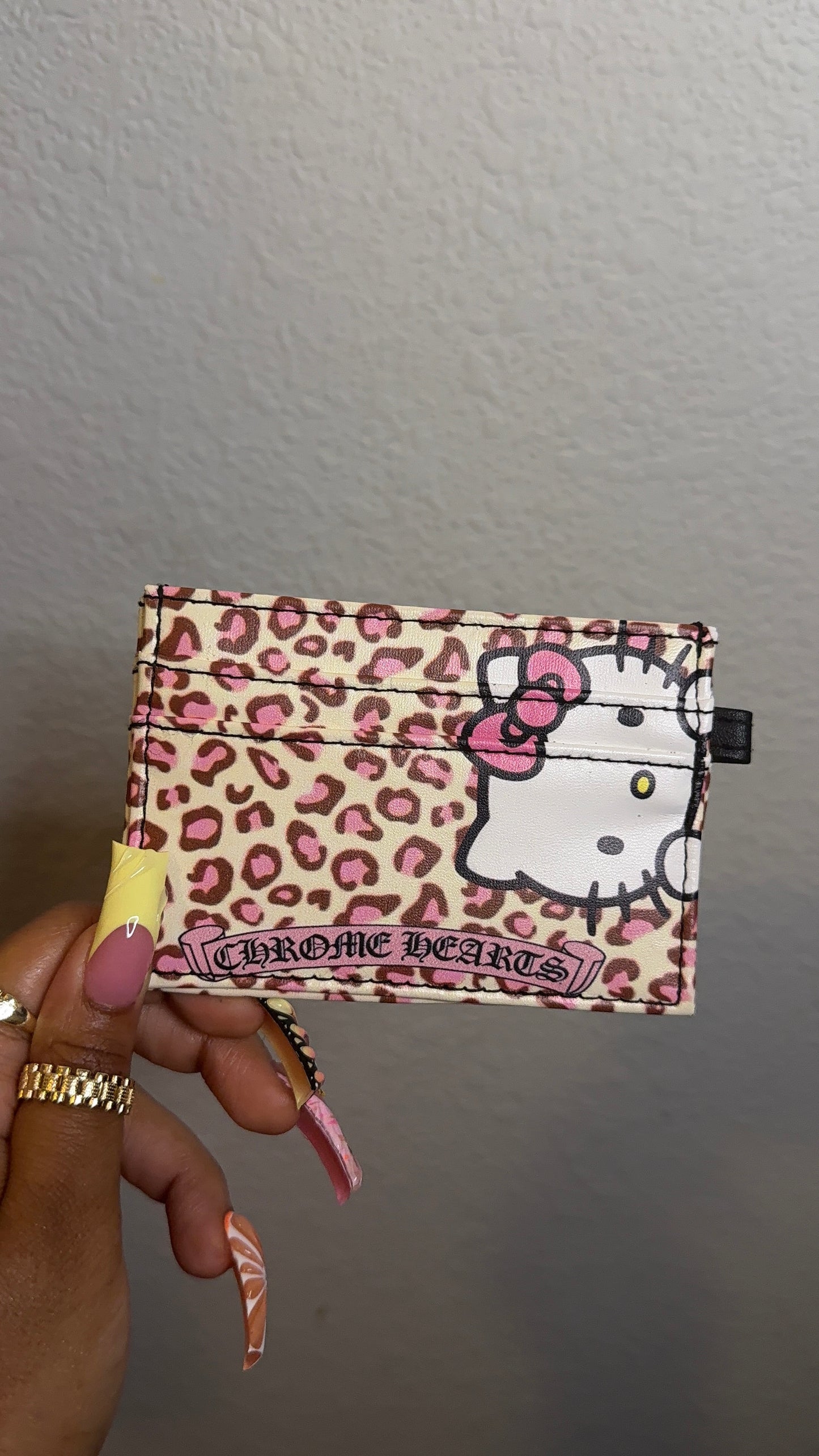 HK Pink Leopard Custom Card Holder (READY TO SHIP)