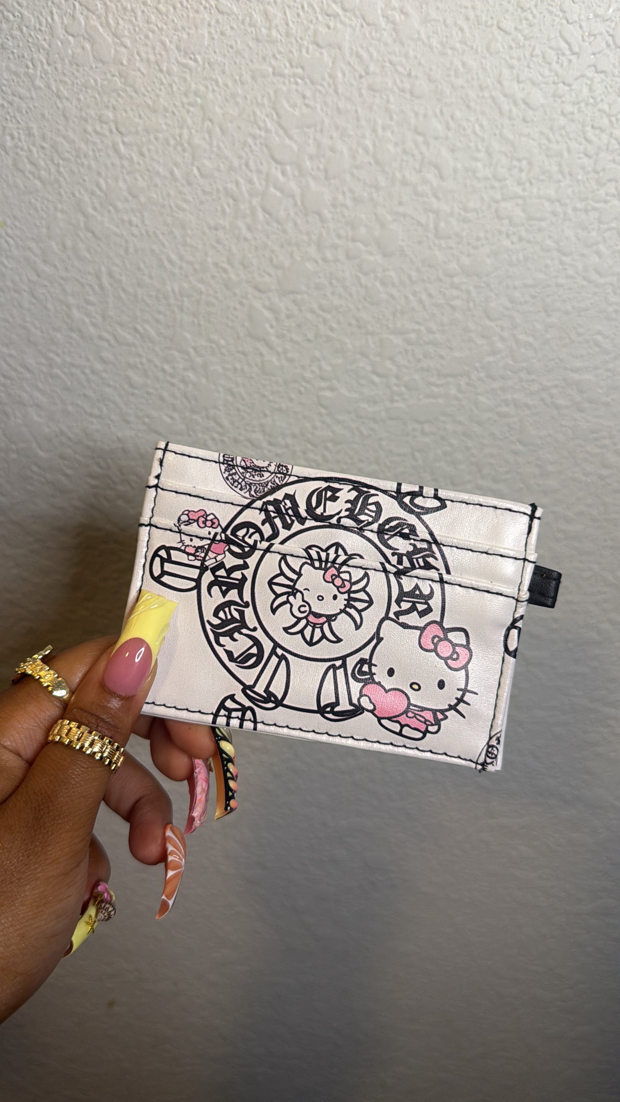 HK White Chrome Custom Card Holder (READY TO SHIP)