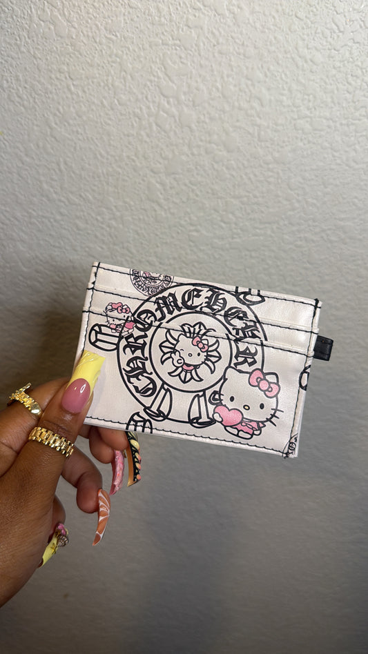 HK White Chrome Custom Card Holder (READY TO SHIP)