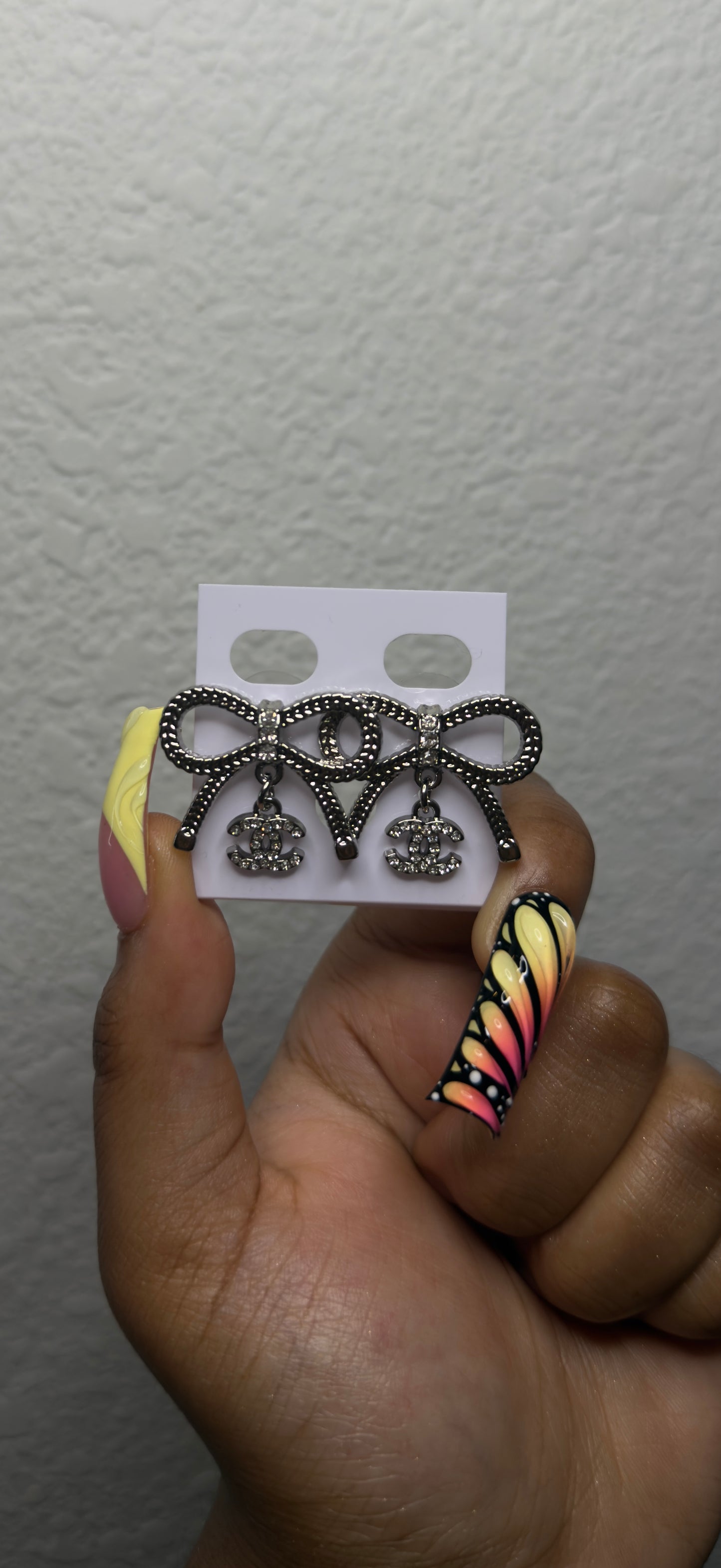 Bow CC Drop Earrings