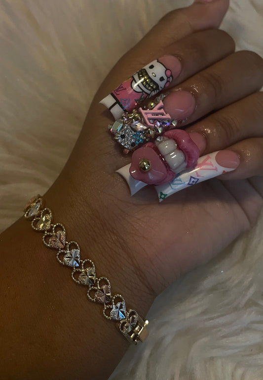 Tricolor Heart Bracelet