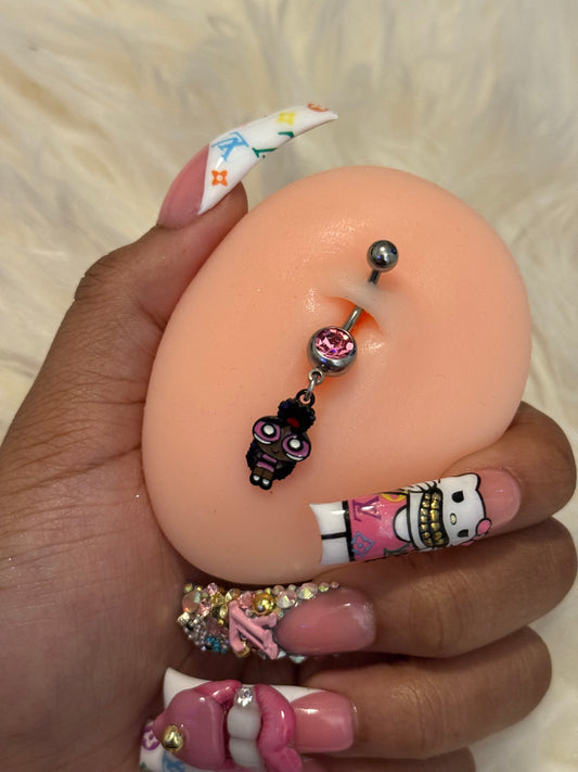 Brown Skin Cartoon Character Belly Ring