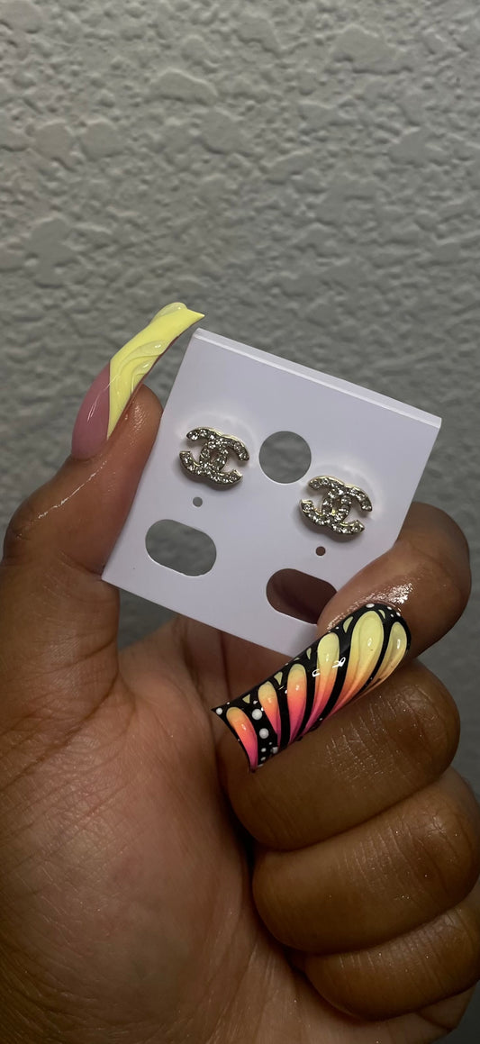 Mini CC Earrings