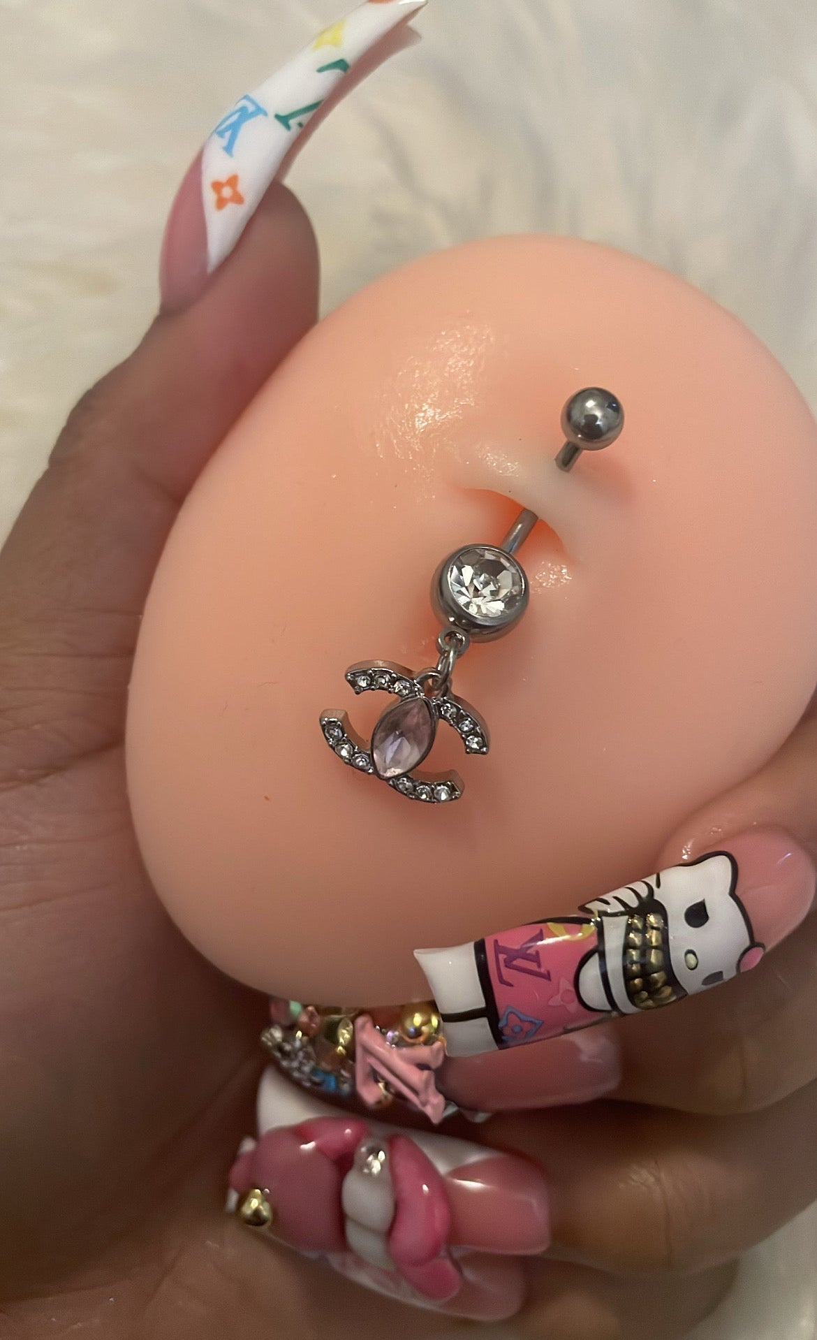 Pink Diamond CC Belly Ring