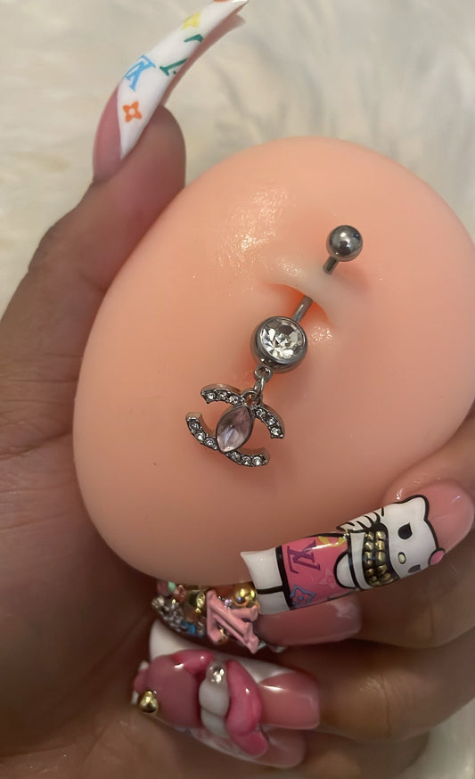 Pink Diamond CC Belly Ring