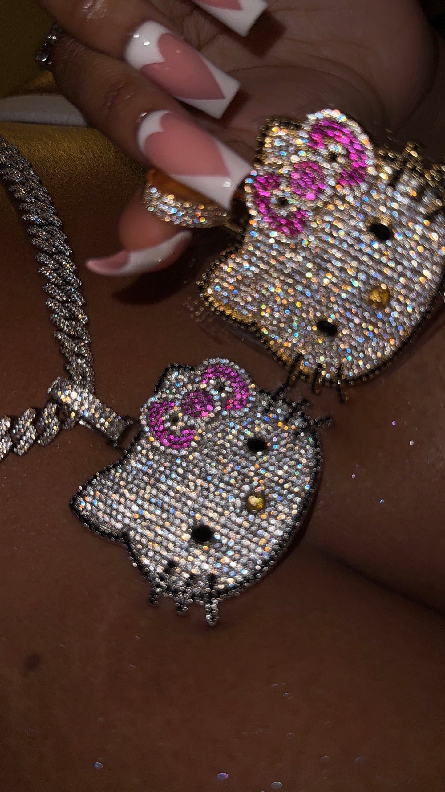 HK Big Bling Face Necklace