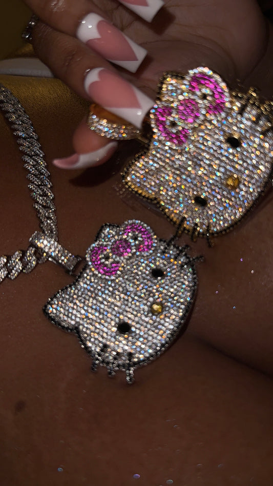HK Big Bling Face Necklace