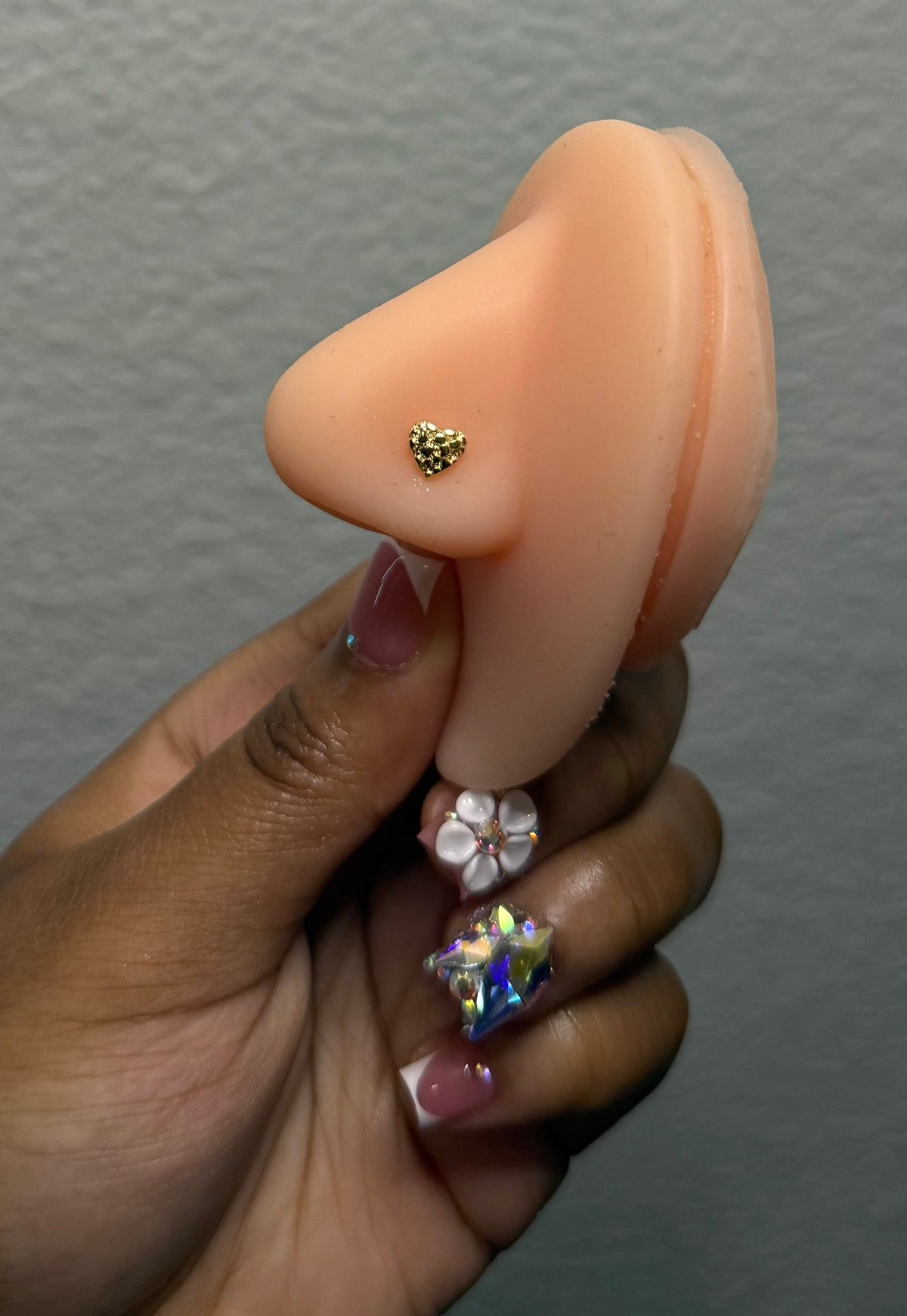 Nugget Heart Nose Ring