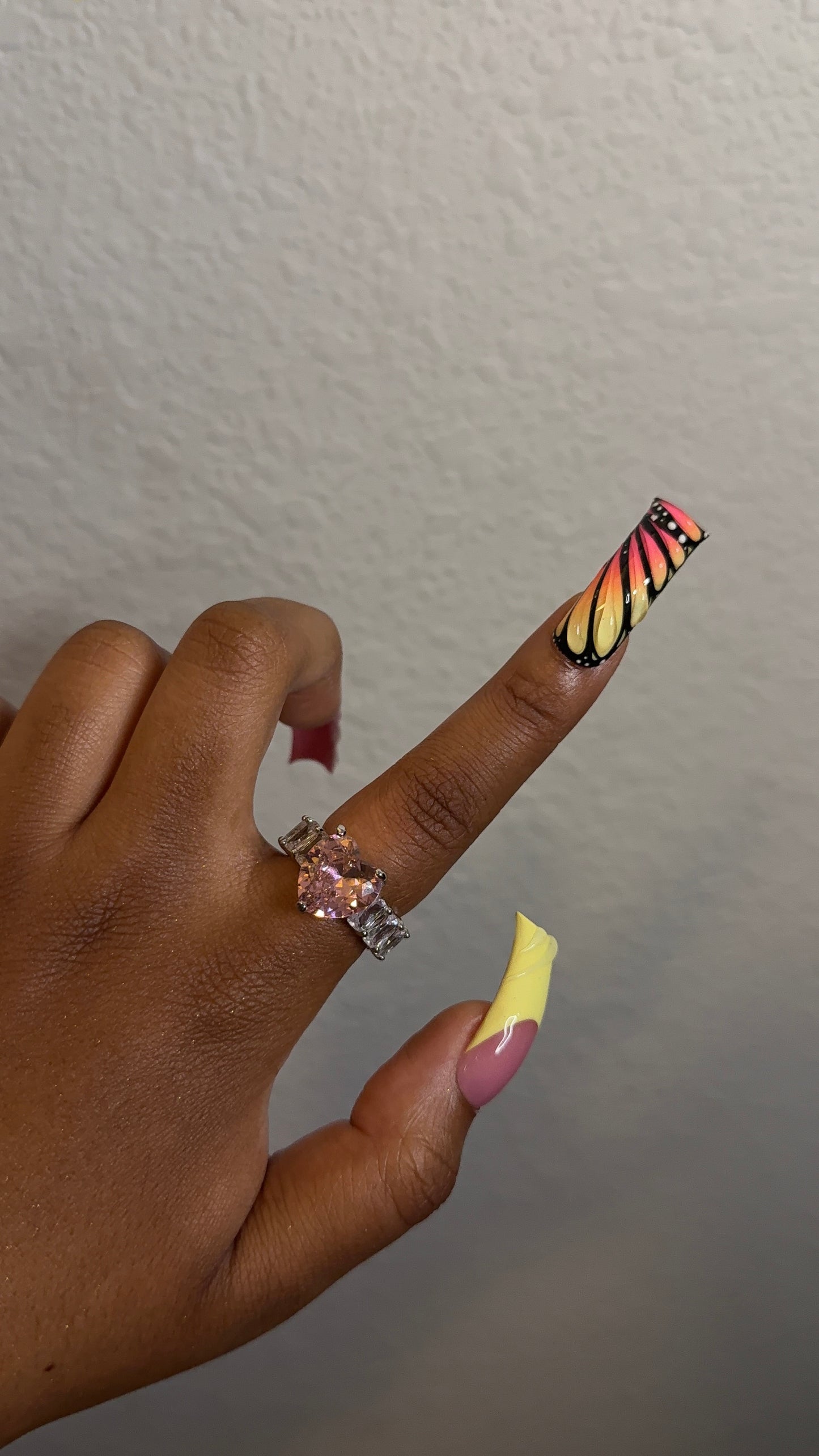 Pink Heart Diamond Ring