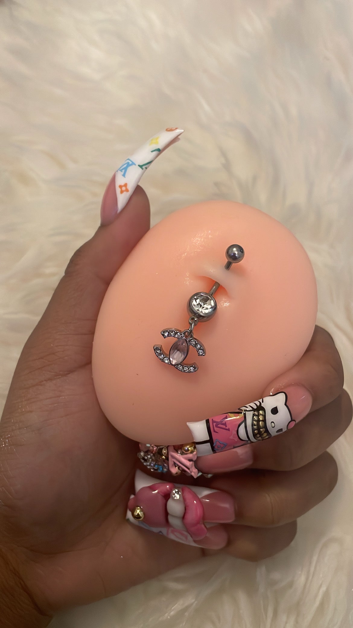 Pink Diamond CC Belly Ring