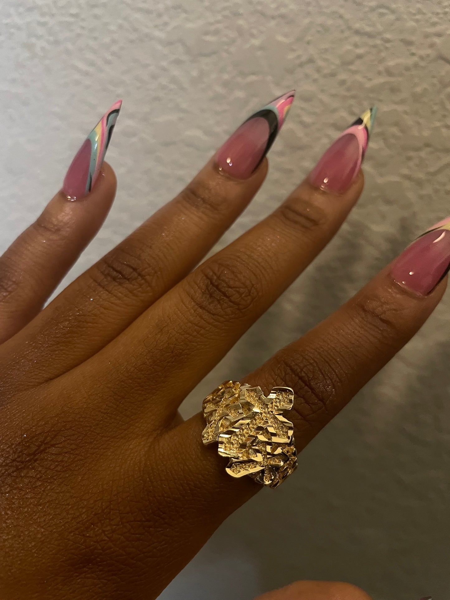 Diamond Cut Triple Cross Ring