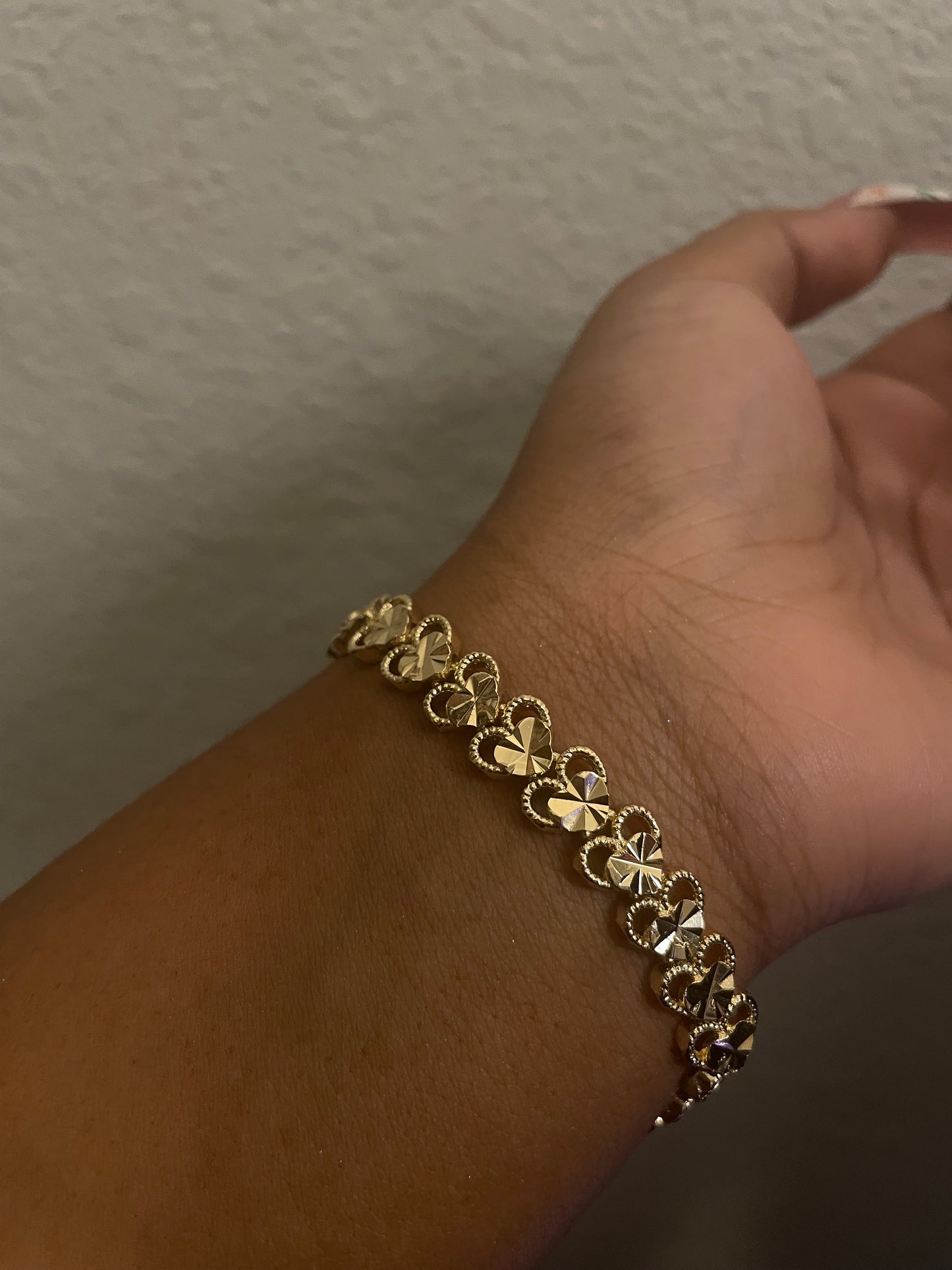 Diamond Cut Heart Bracelet
