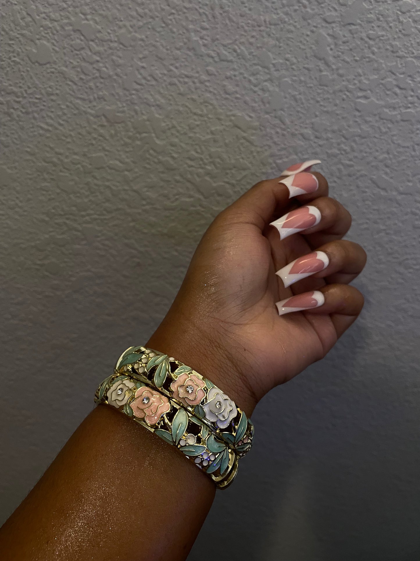 Blush Mint Floral Bangles