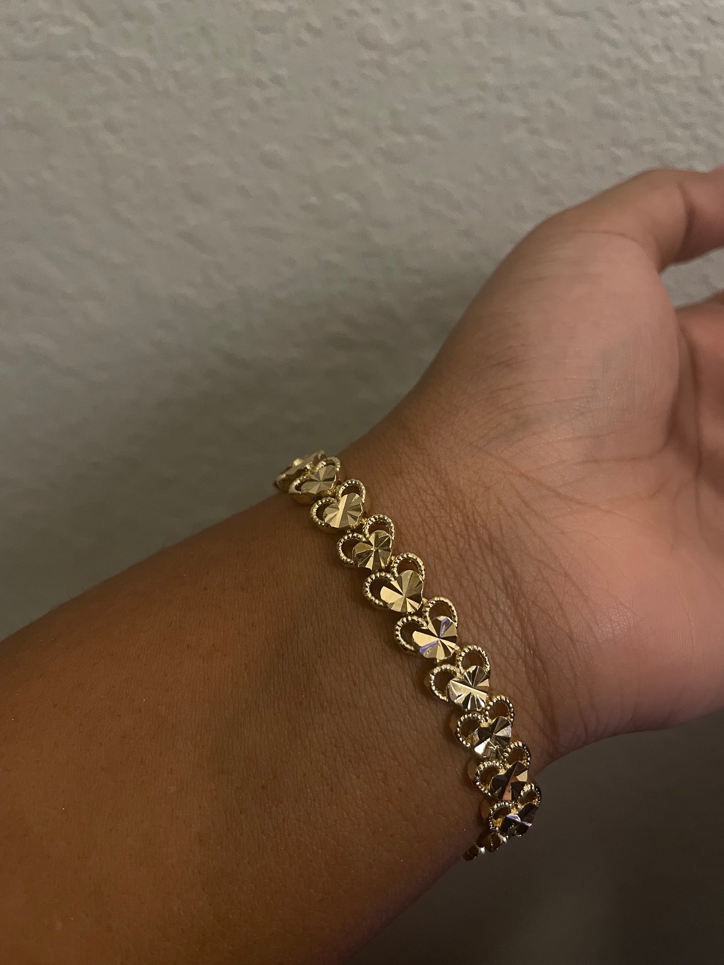 Diamond Cut Heart Bracelet