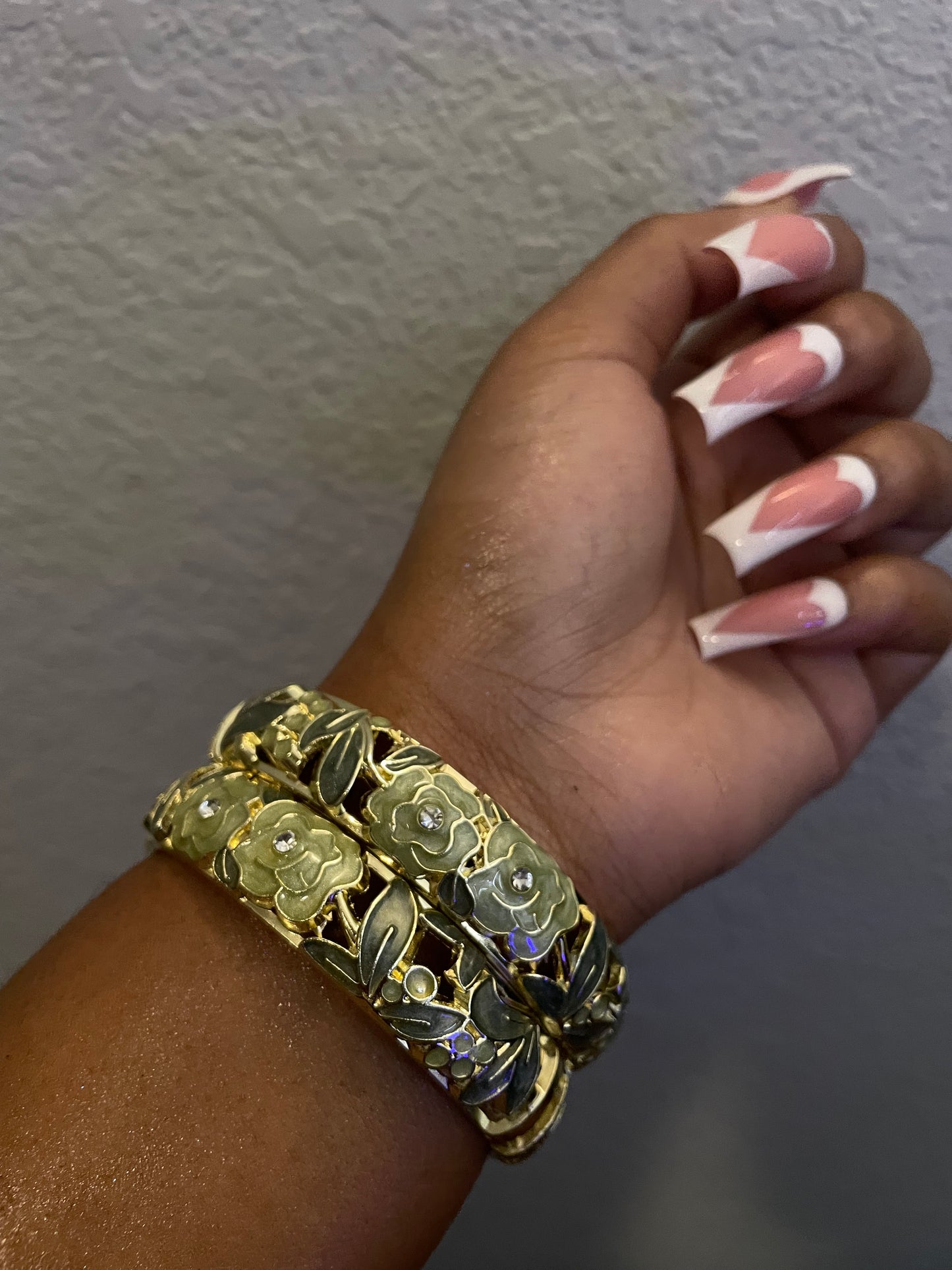 Green Garden Floral Bangles