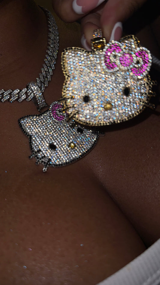 HK Big Bling Face Necklace