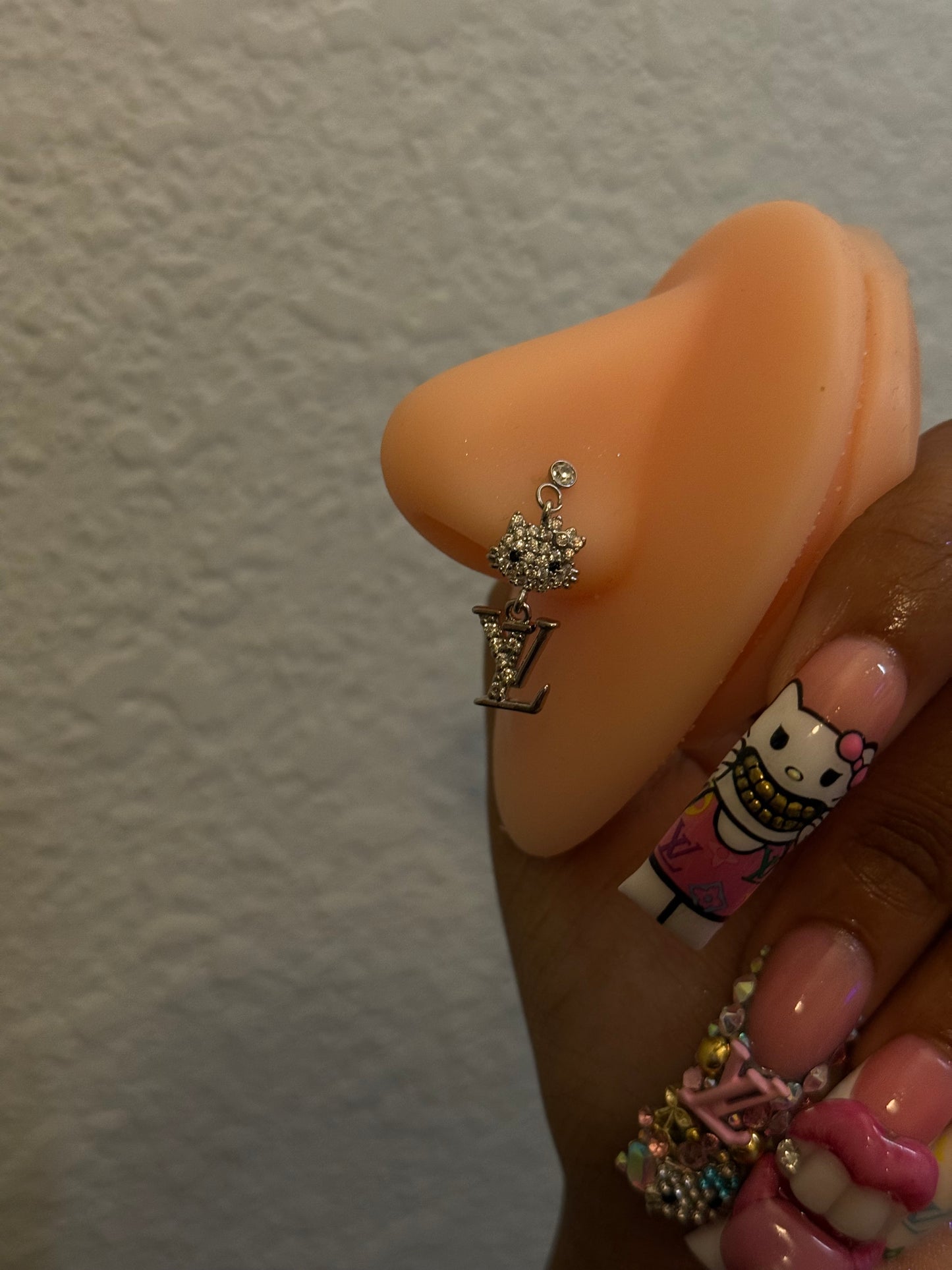 HK Dangly Designer Nose Ring (LV Charm)